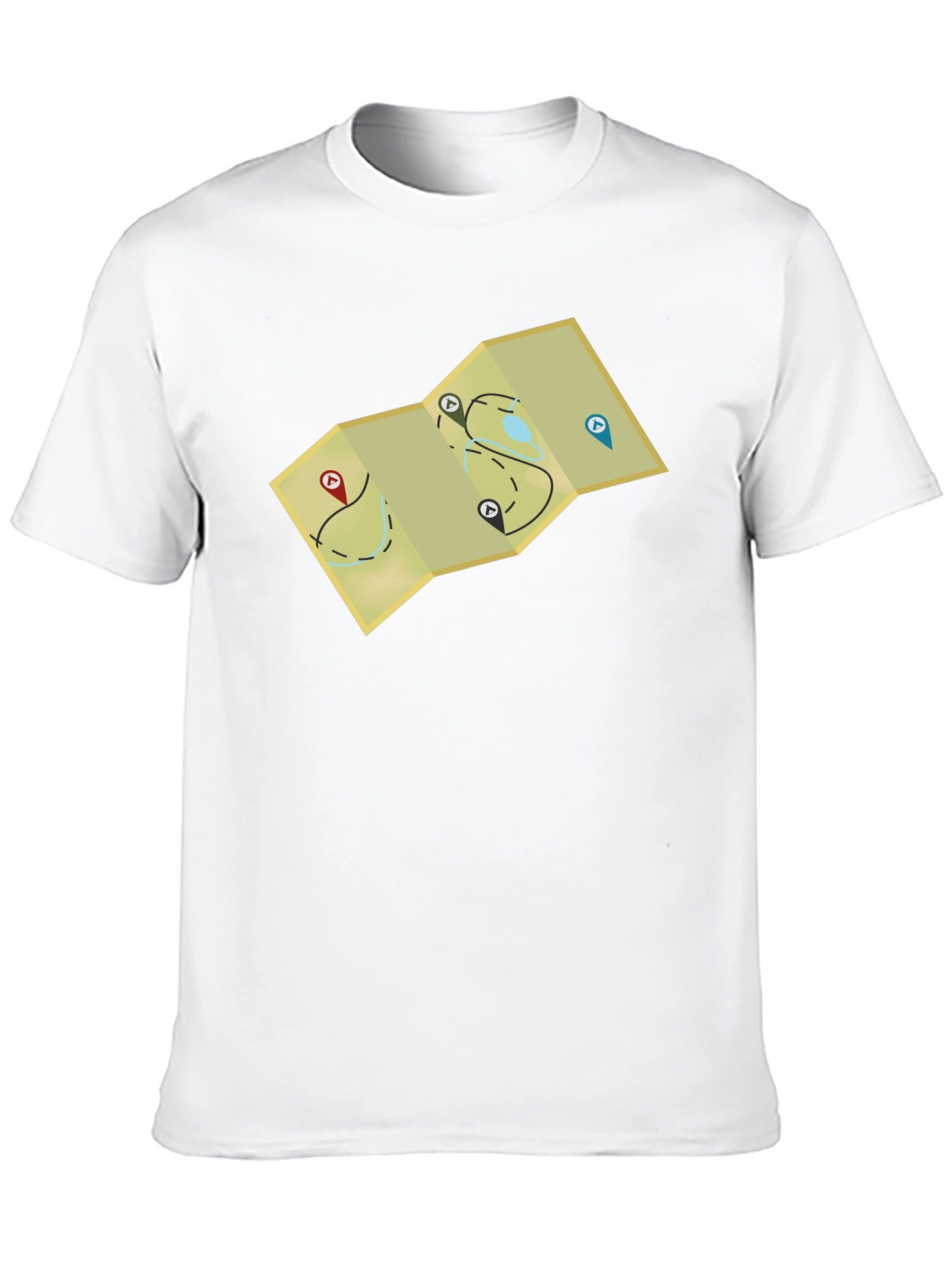 Black Adventure Map Graphic Tee - Black Cotton Blend view 10