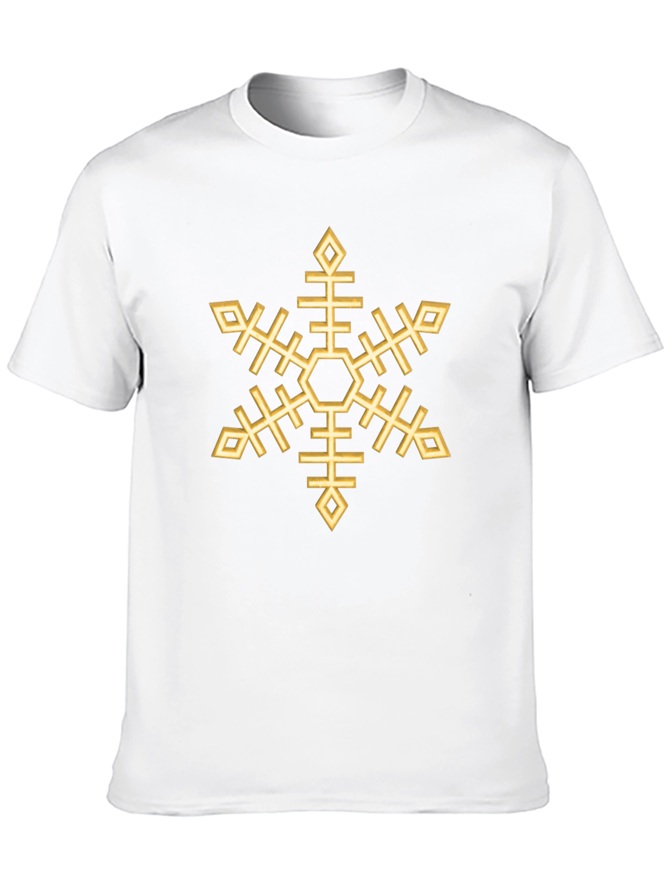 Black Geometric Snowflake Graphic Tee - Black Cotton Blend view 10