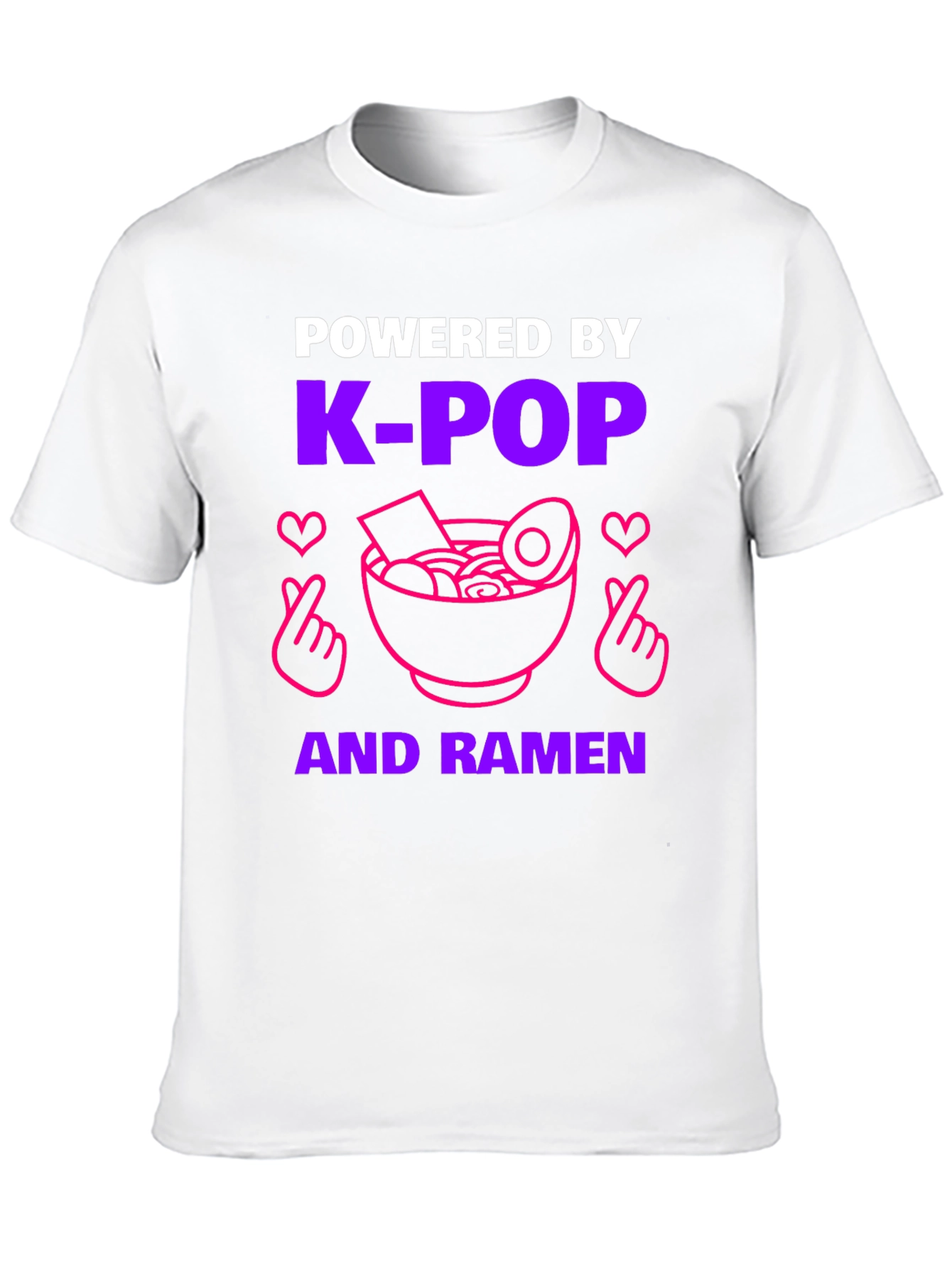 Black K-Pop & Ramen Powered T-Shirt view 10