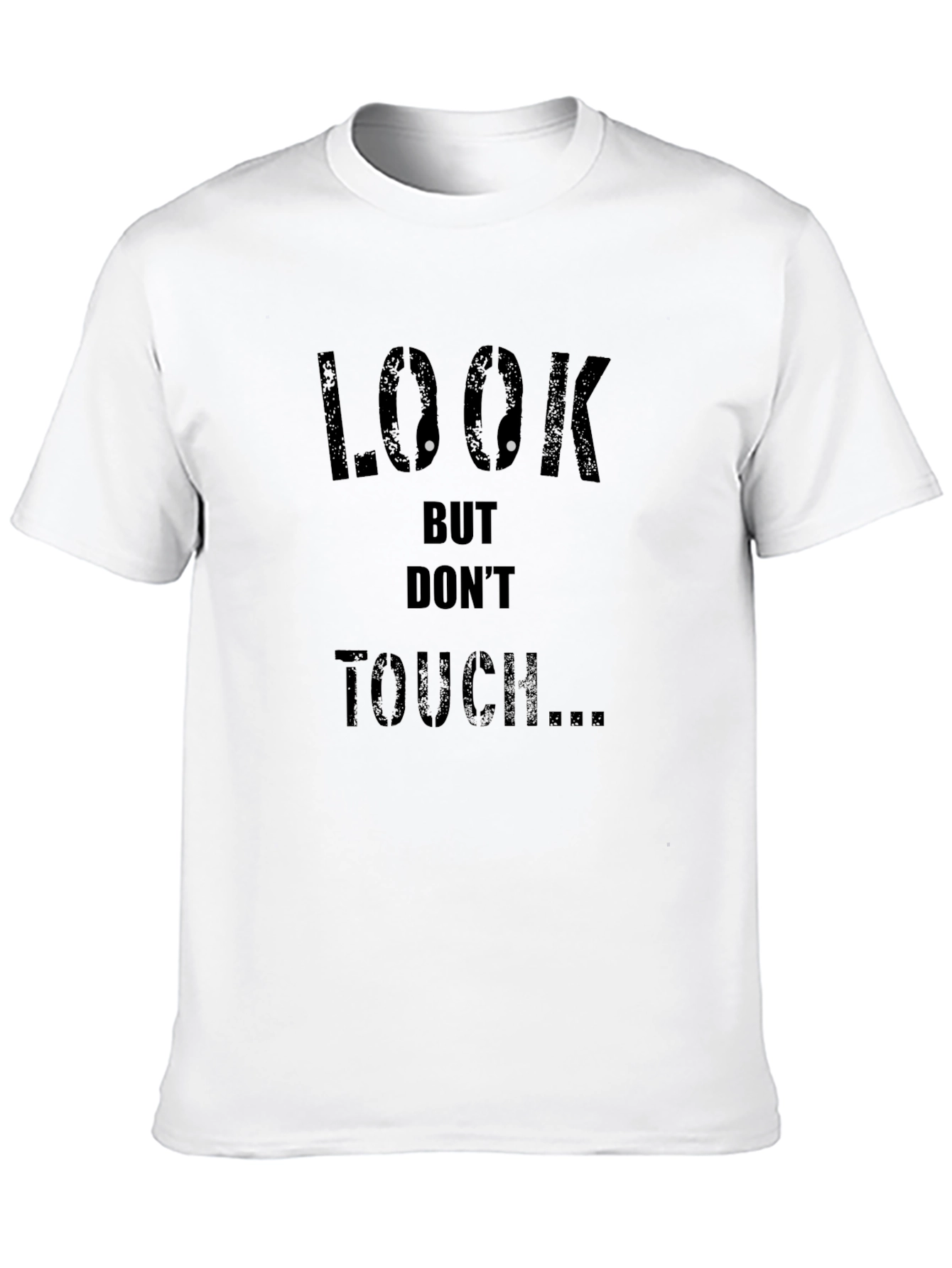 Black Look But Don't Touch Graphic Black Tee view 10