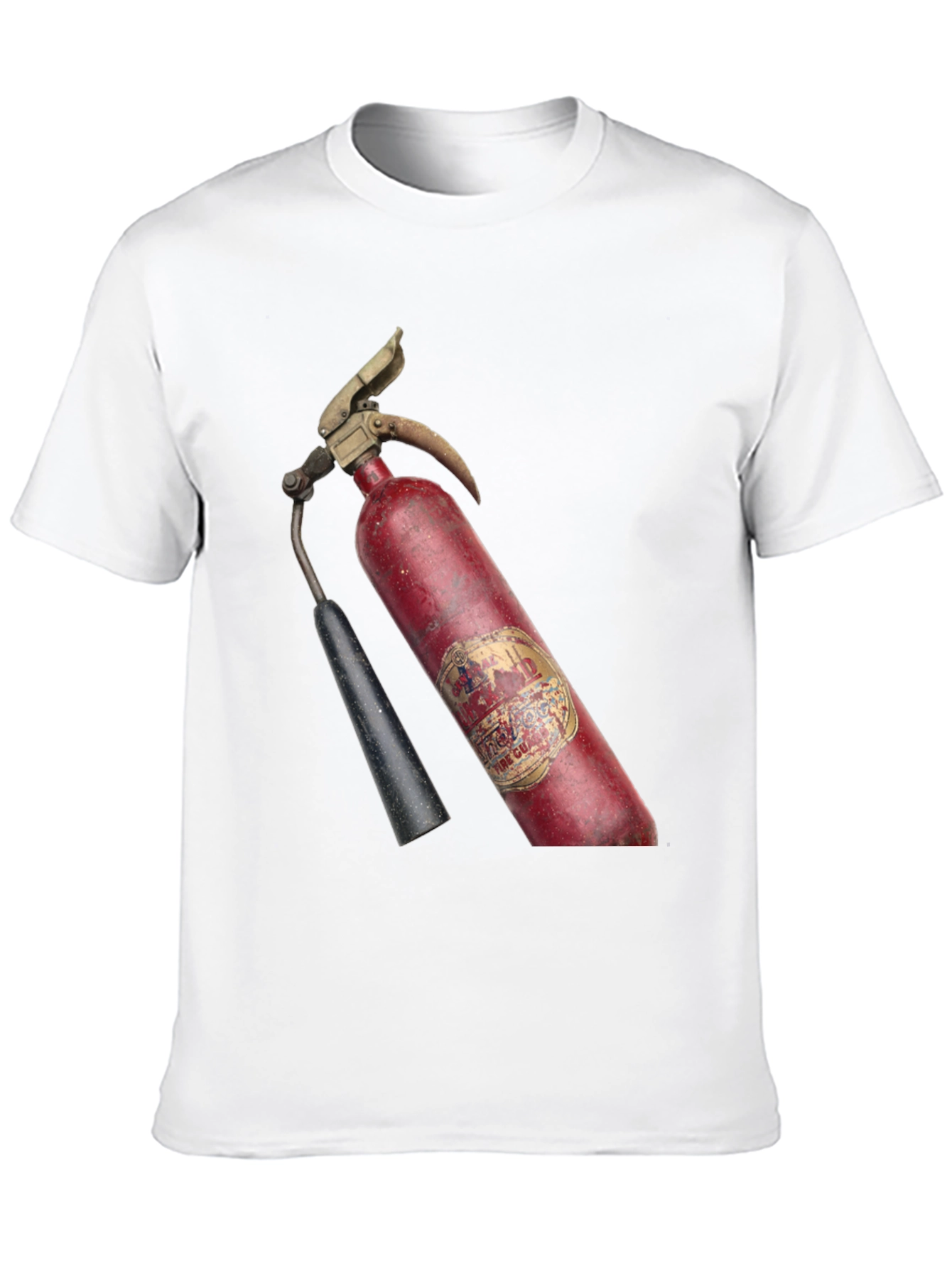 Black Vintage Fire Extinguisher Graphic T-Shirt view 10