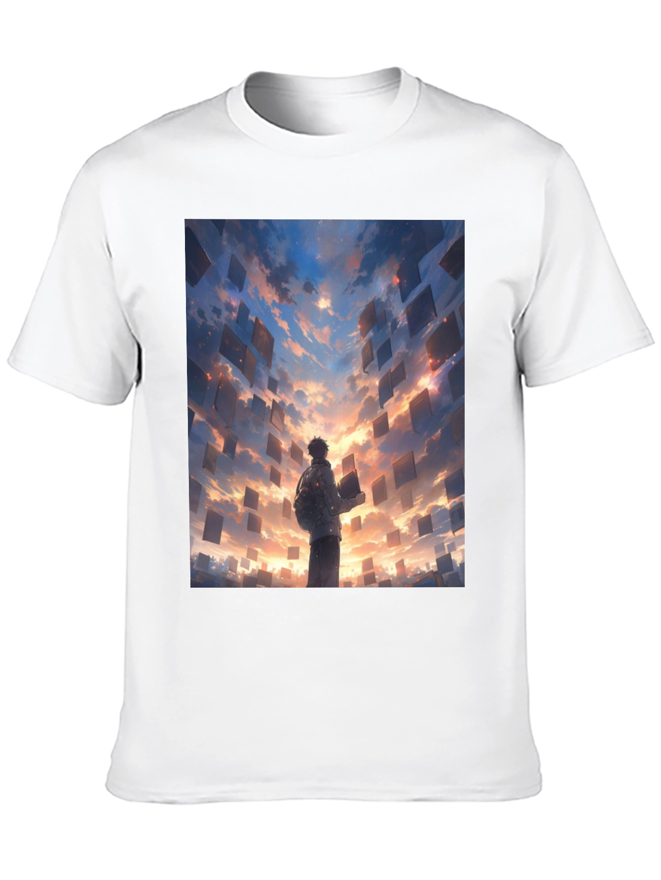 Black Surreal Sky Books Graphic Tee view 10