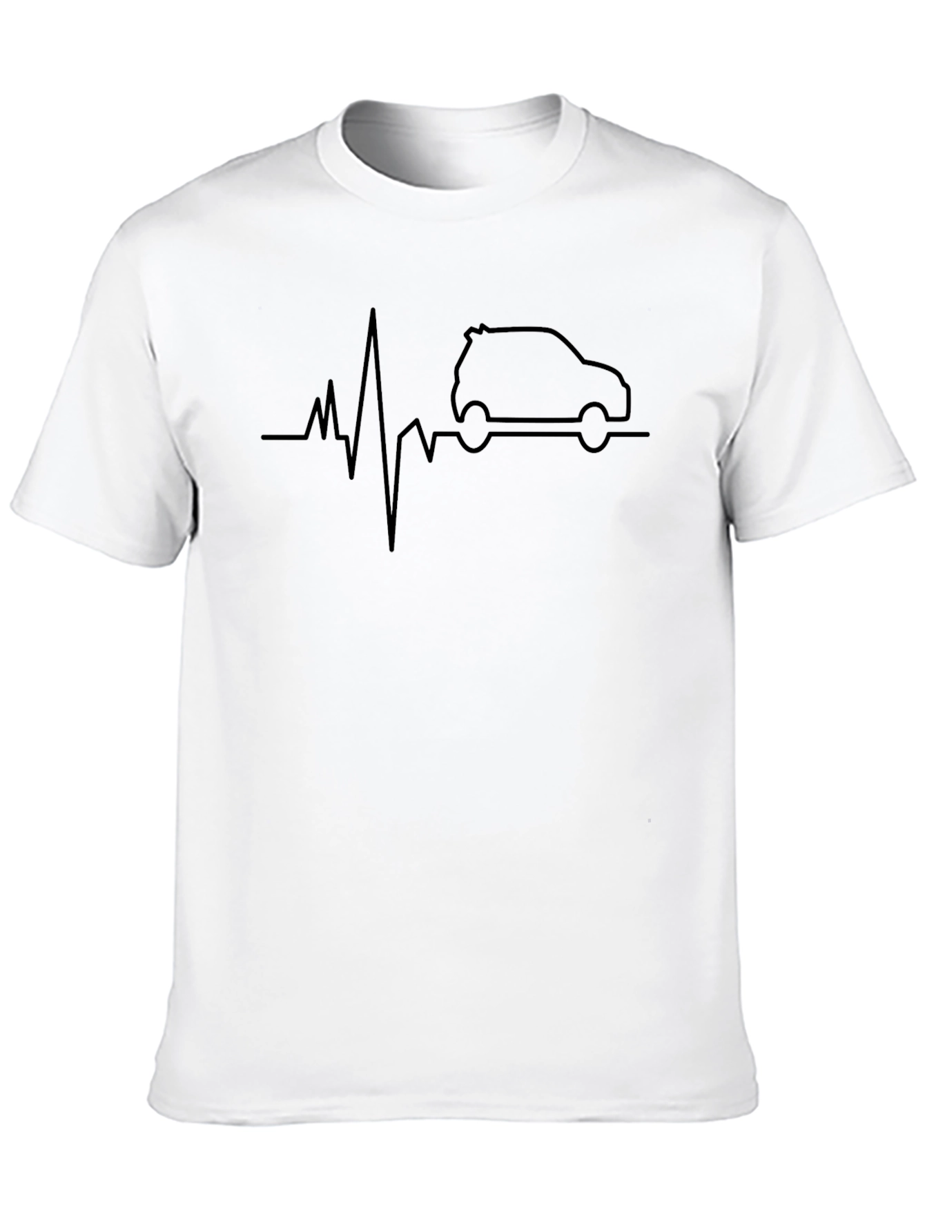Black Car Heartbeat T-Shirt - Black view 10