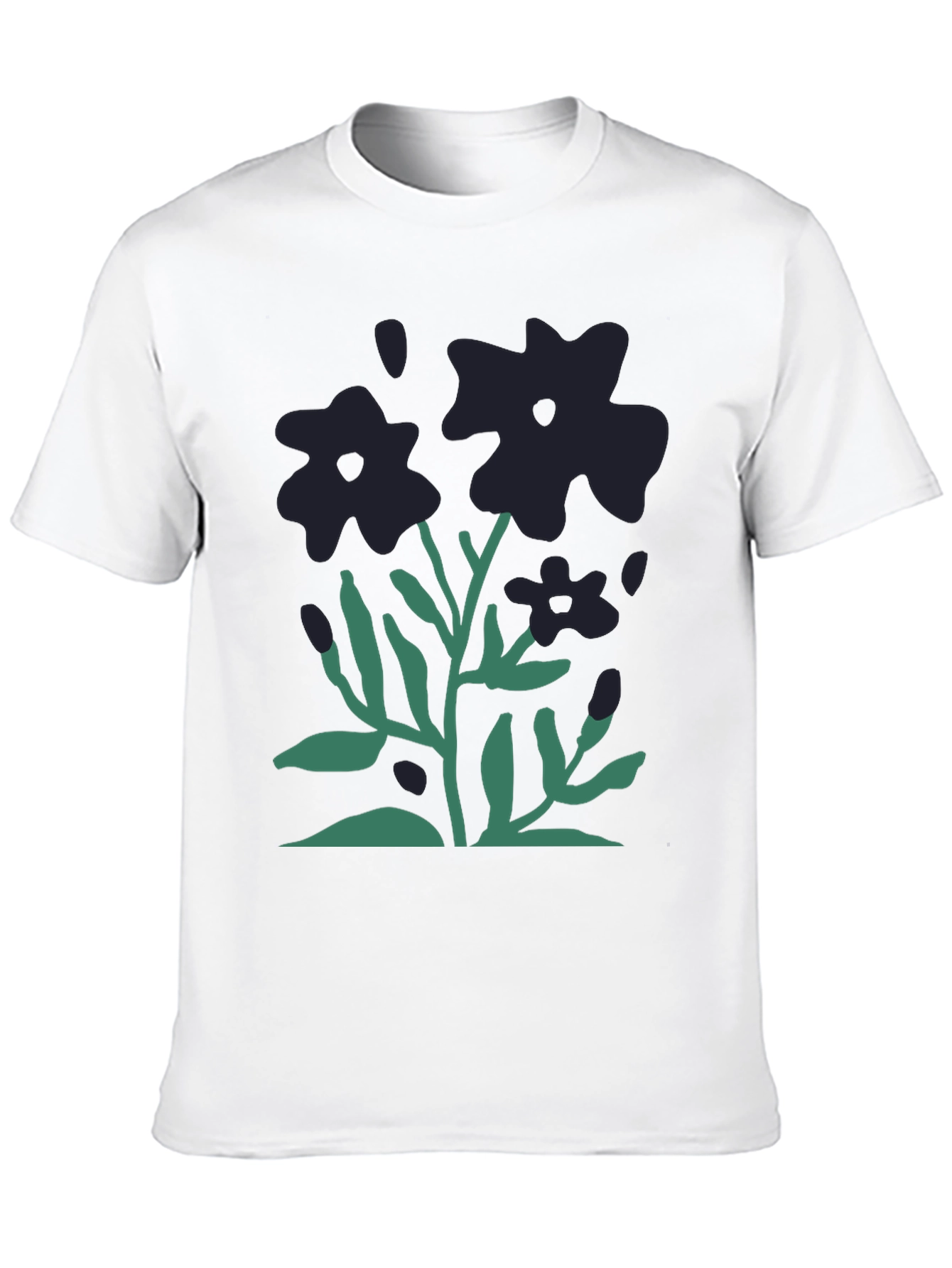 Black Floral Graphic Print Tee - Stylish Casual Comfort view 10