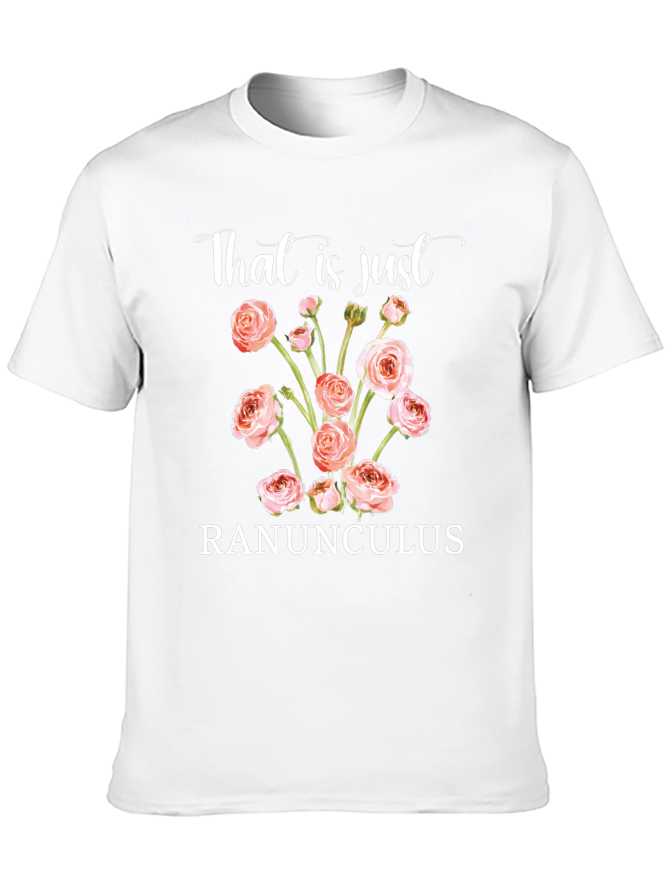 Black Ranunculus Floral T-Shirt - Unique Botanical Tee view 10