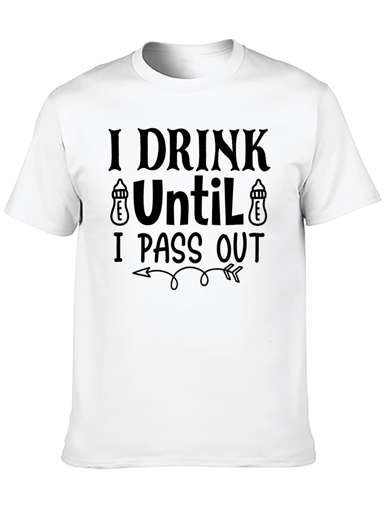 Black Funny "I Drink Until I Pass Out" Graphic Tee view 10