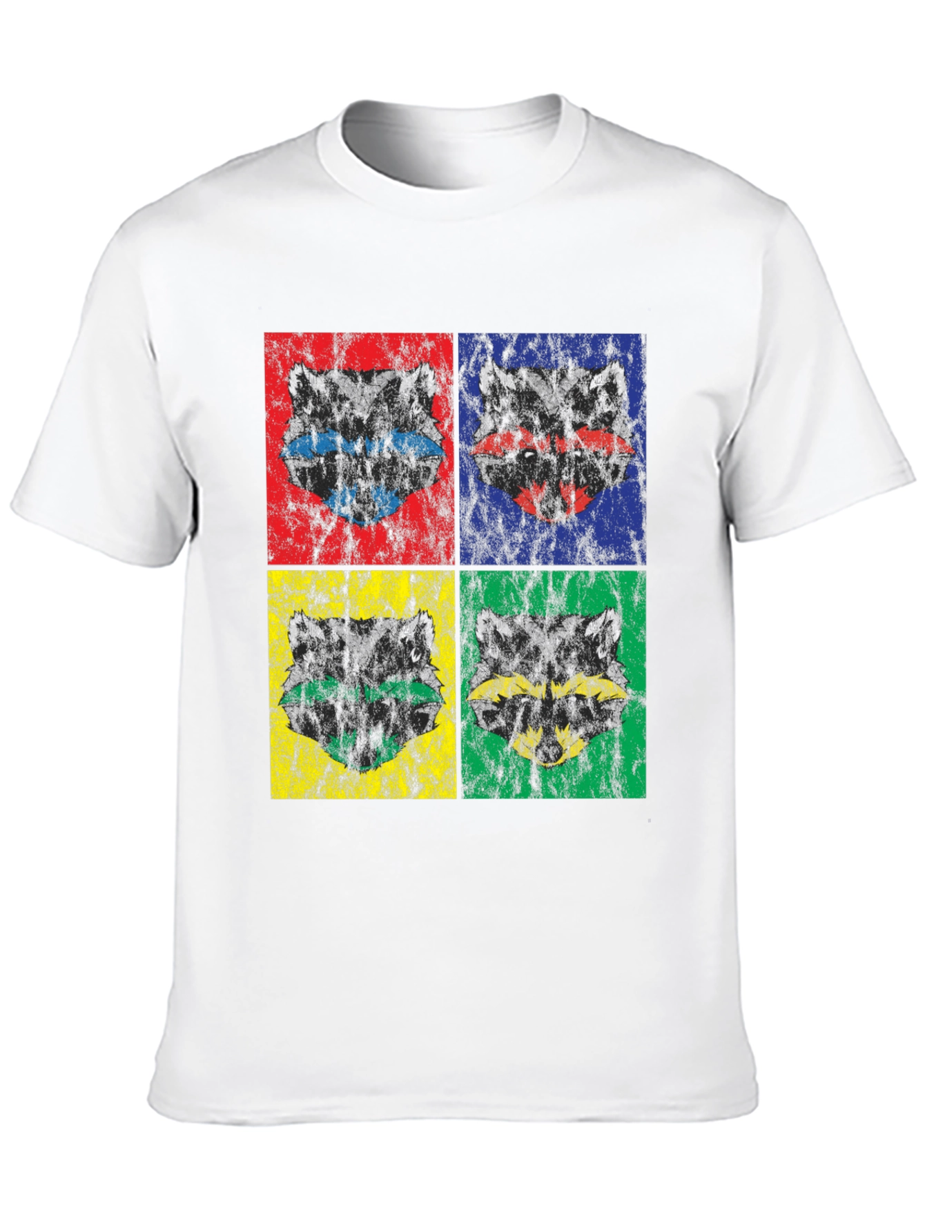 Black Retro Raccoon Pop Art Graphic T-Shirt view 10