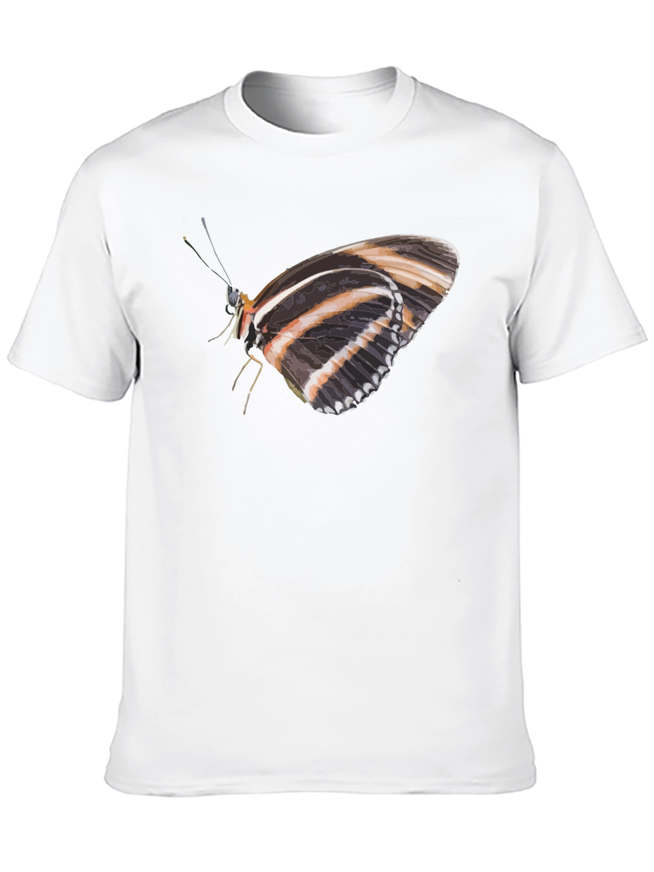 Black Butterfly Print Black T-Shirt view 10