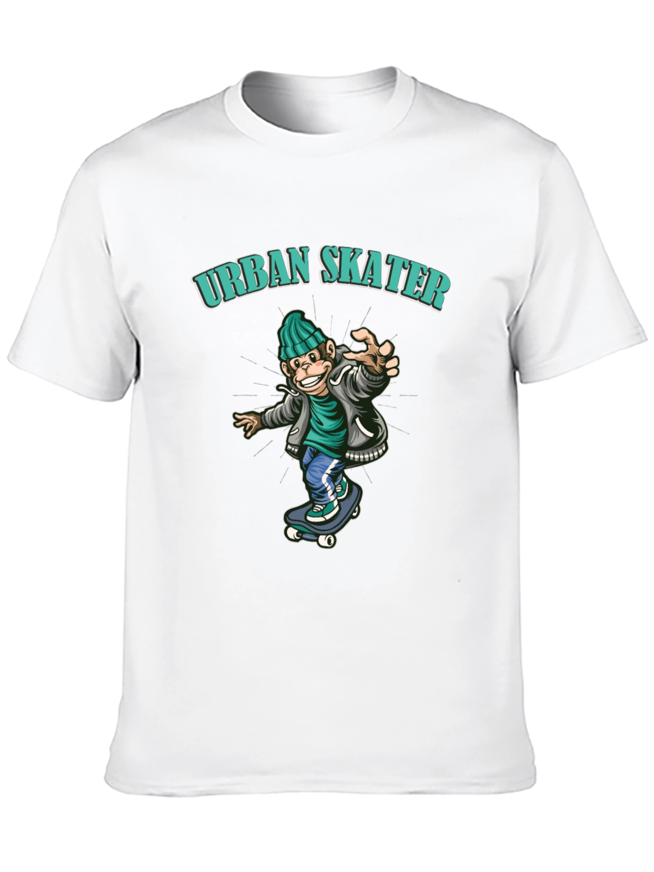 Black Urban Skater Monkey Graphic Tee view 10