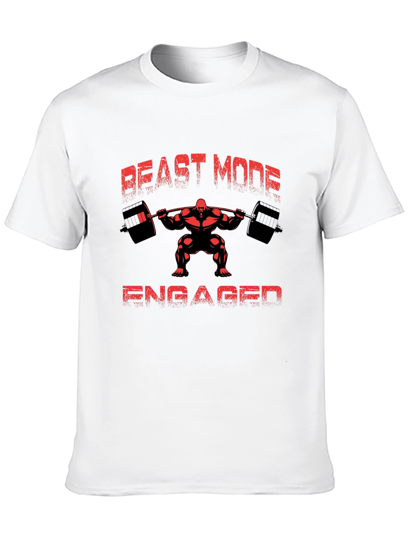 Black Beast Mode Engaged Men's Black T-Shirt view 10