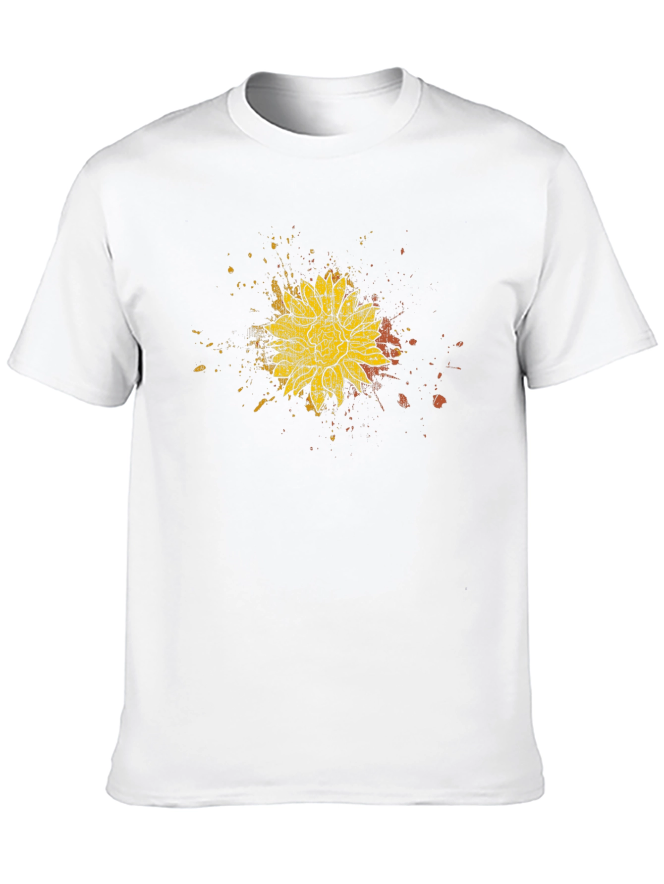 Black Sunflower Splatter Black T-Shirt view 10