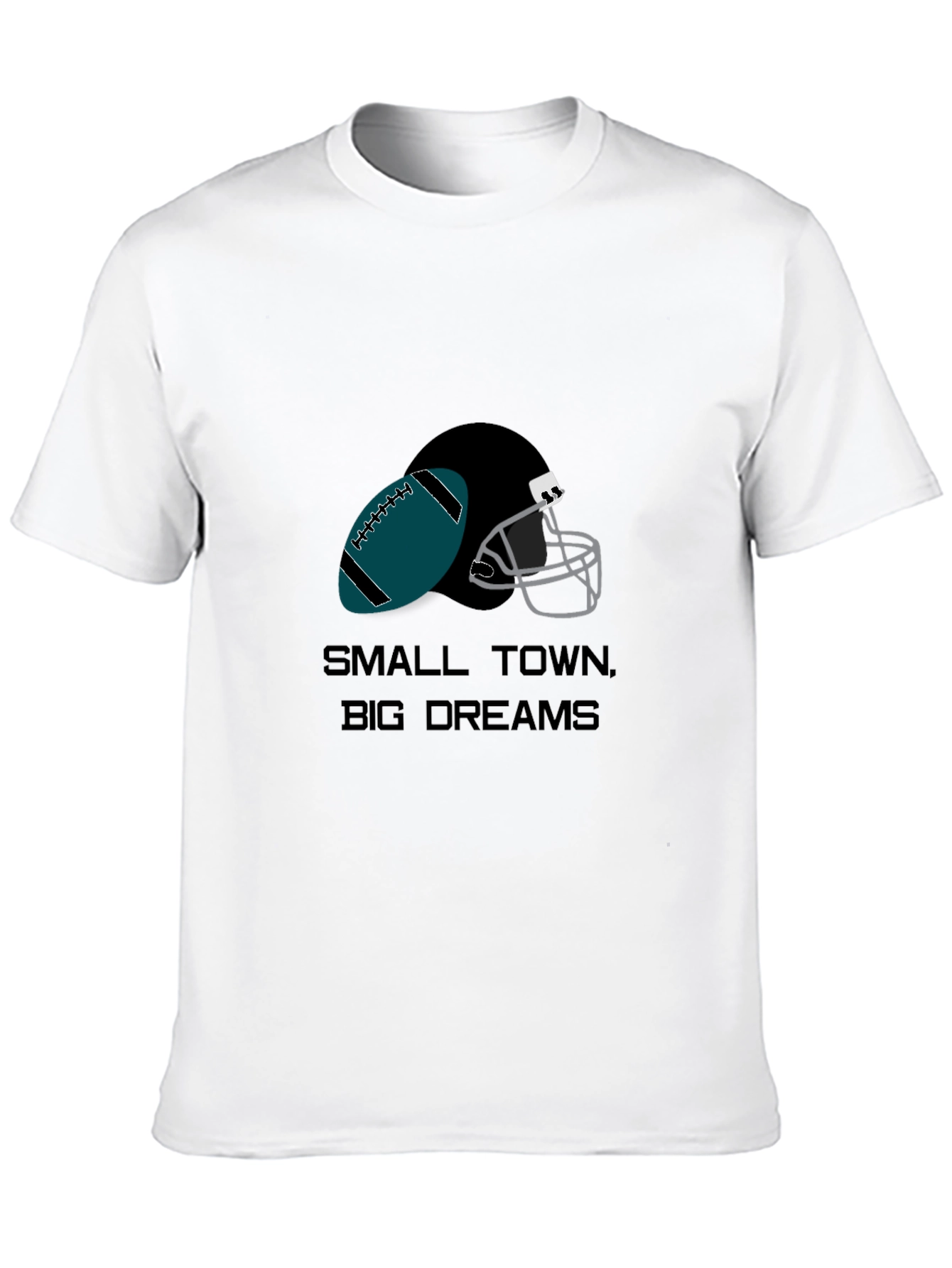 Black Small Town Big Dreams Football Graphic Tee view 10