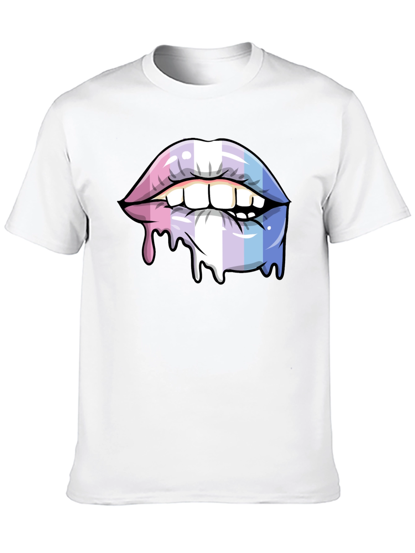 Black Trans Pride Lips T-Shirt - LGBTQ+ Pride Apparel view 10