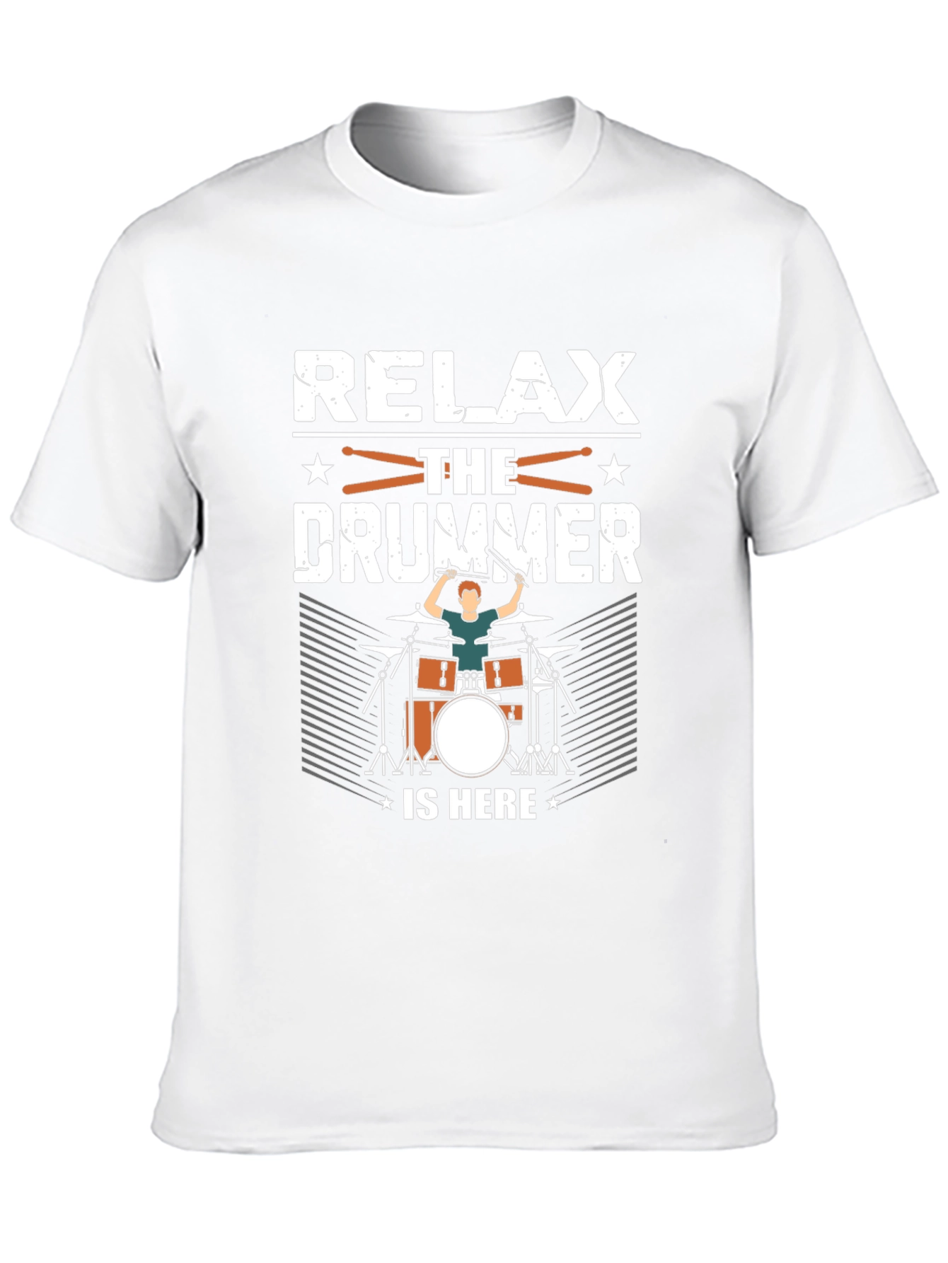 Relax The Drummer Is Here Black T-Shirt - 10