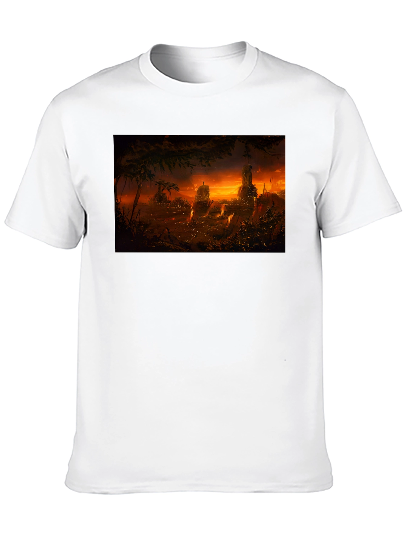 Black Sunset Landscape Graphic Print T-Shirt view 10