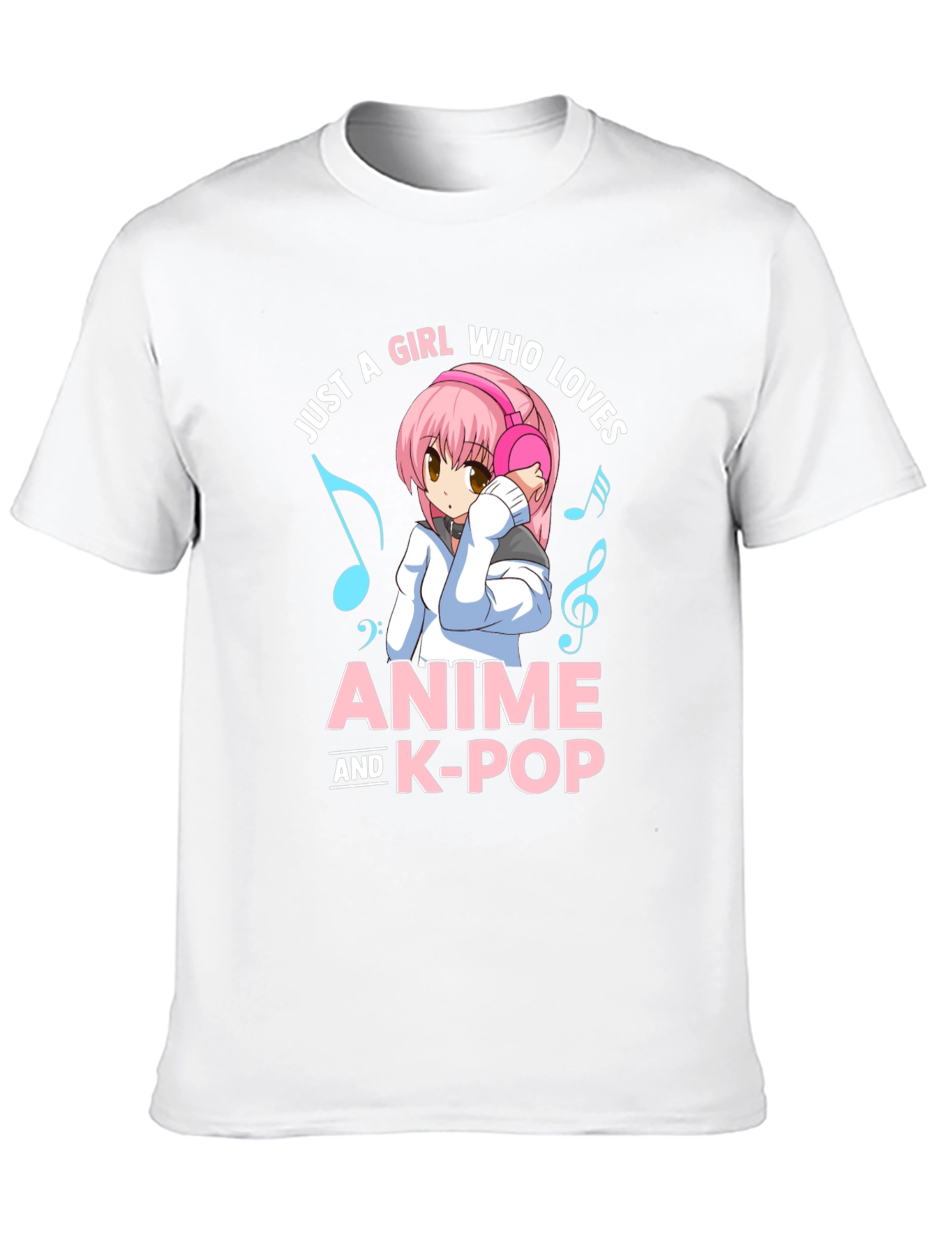 Black Anime & K-Pop Lover T-Shirt - Kawaii Girl Design view 10