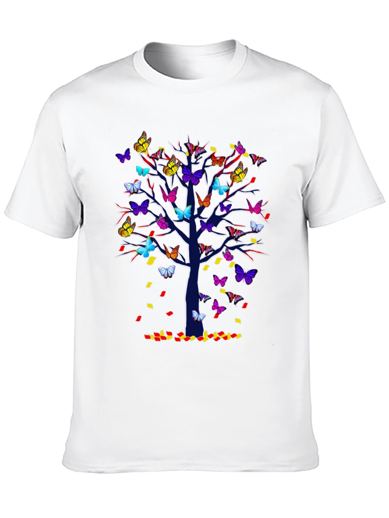 Black Butterfly Tree T-Shirt - Colorful Nature Tee view 10