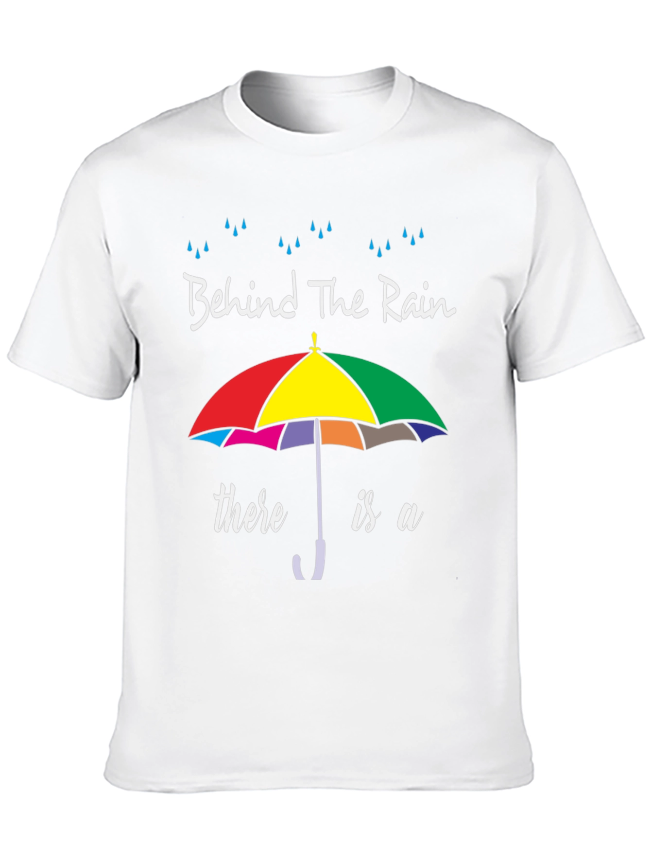 Black Behind The Rain Umbrella Graphic T-Shirt view 10