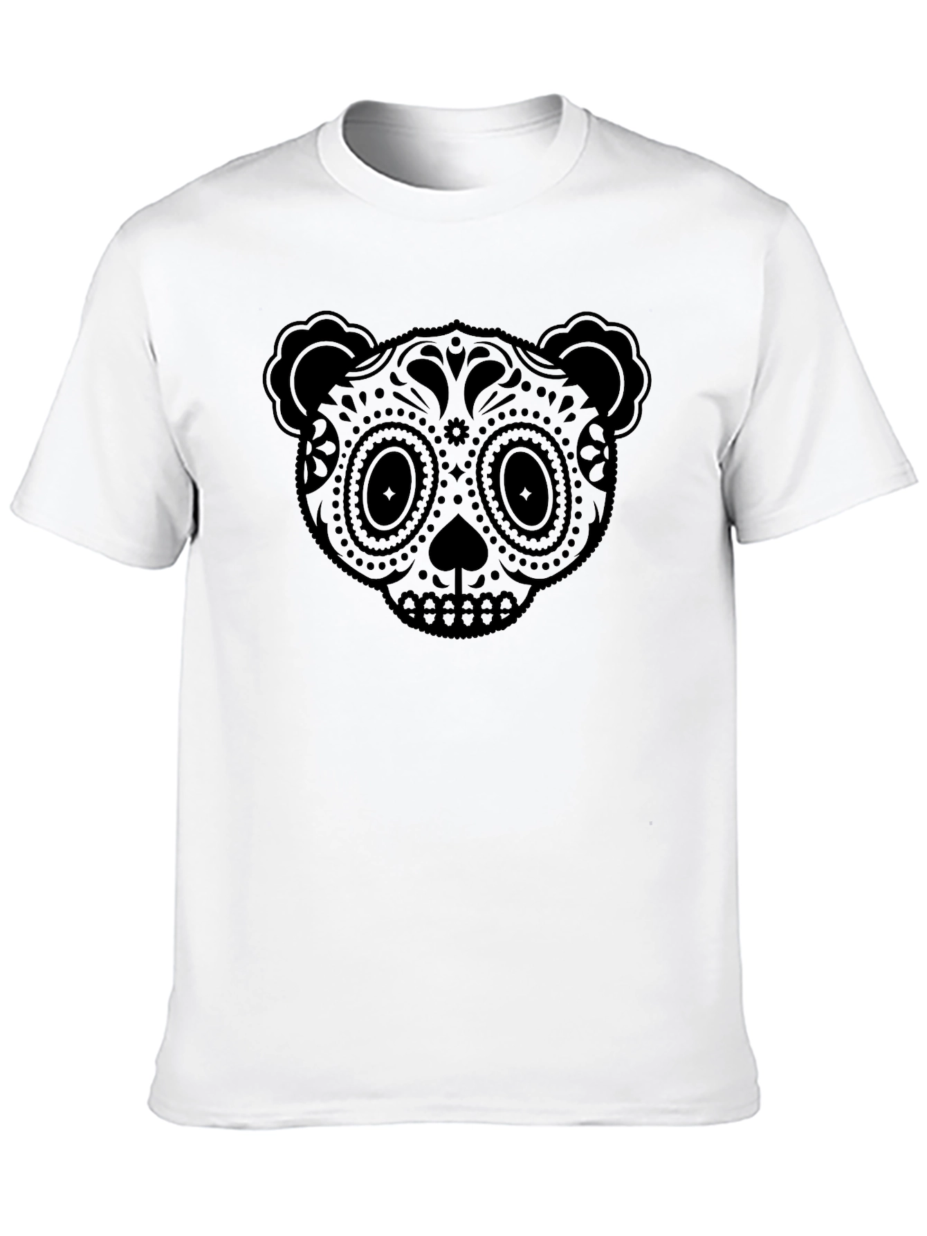 Black Sugar Skull Panda Graphic Tee - Men's Black T-Shirt view 10