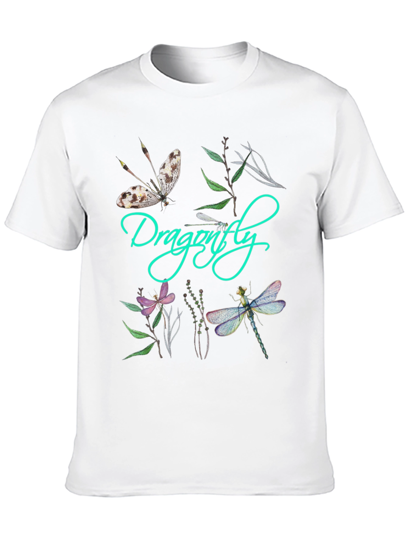 Dragonfly Graphic Print Black T-Shirt - 10