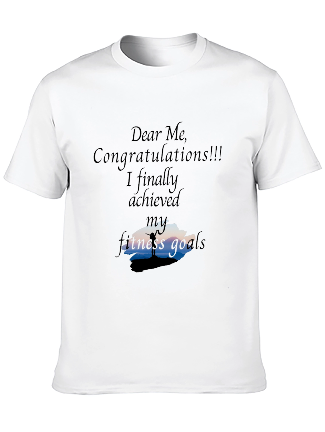 Black Fitness Goals Achieved T-Shirt view 10