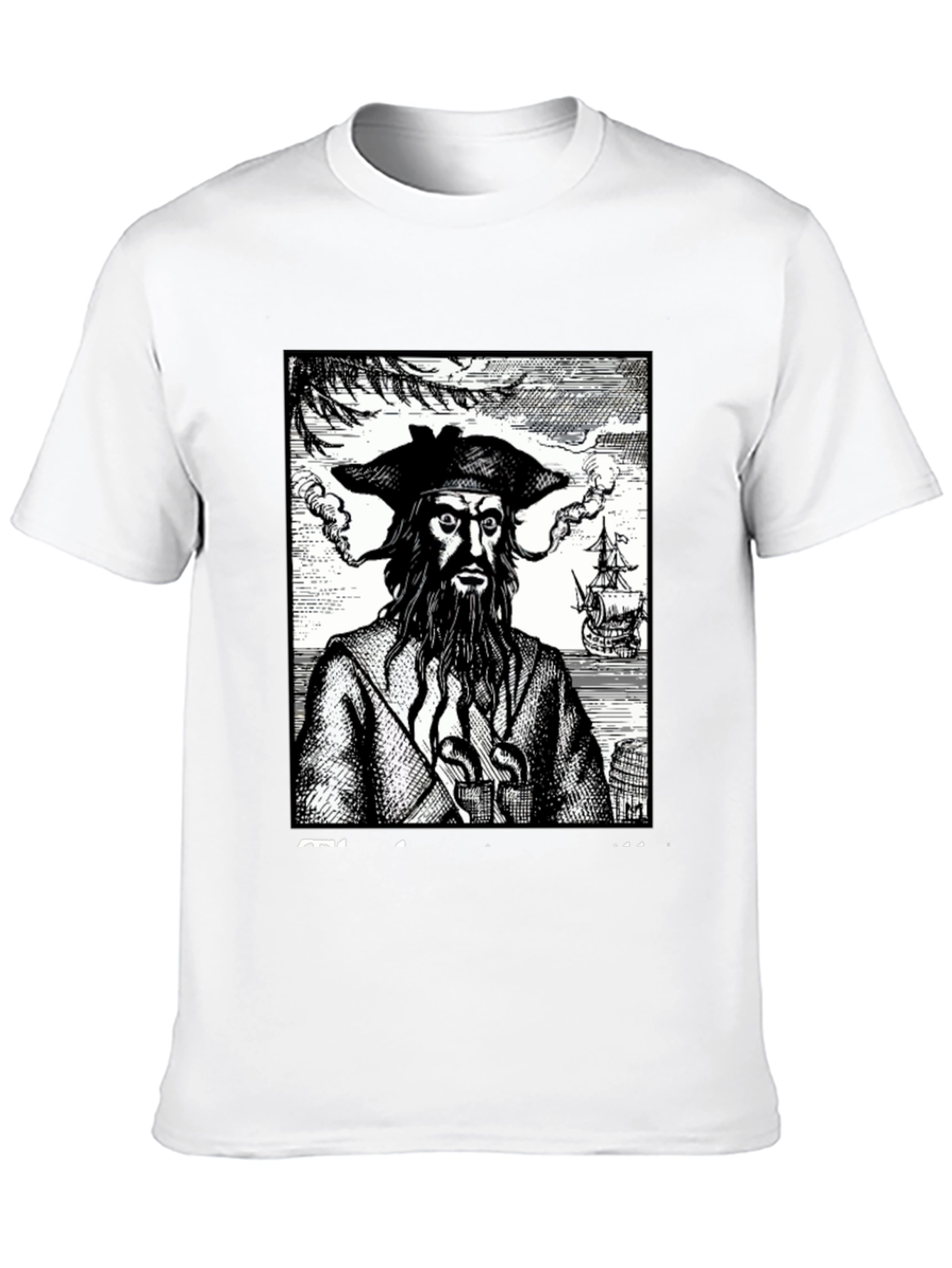 Blackbeard Pirate Graphic Tee - Classic Novelty Shirt - 10