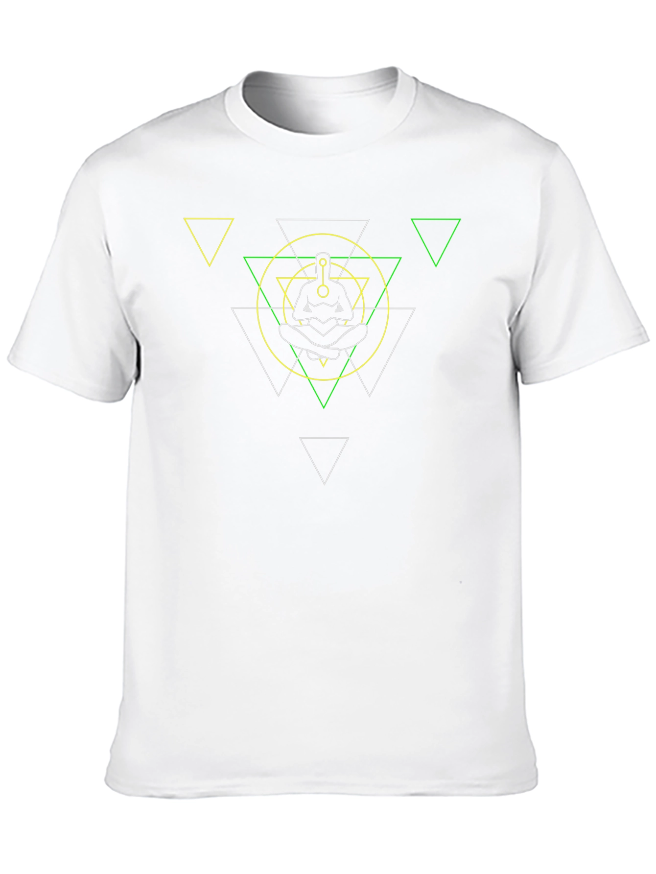 Black Geometric Meditation T-Shirt - Relaxed Fit view 10