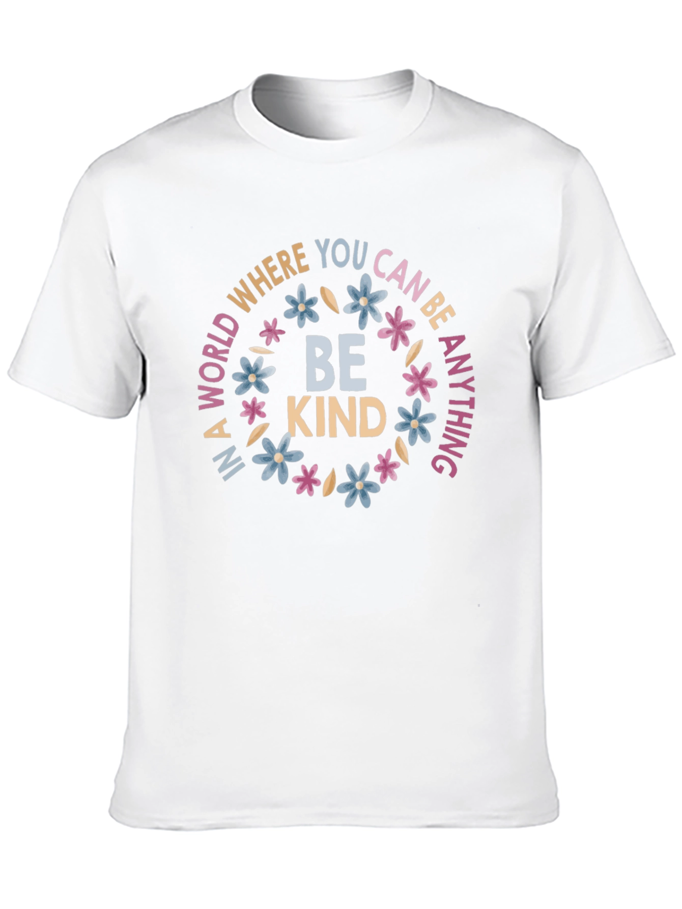 Black Be Kind Graphic Tee - Inspirational Floral Design view 10
