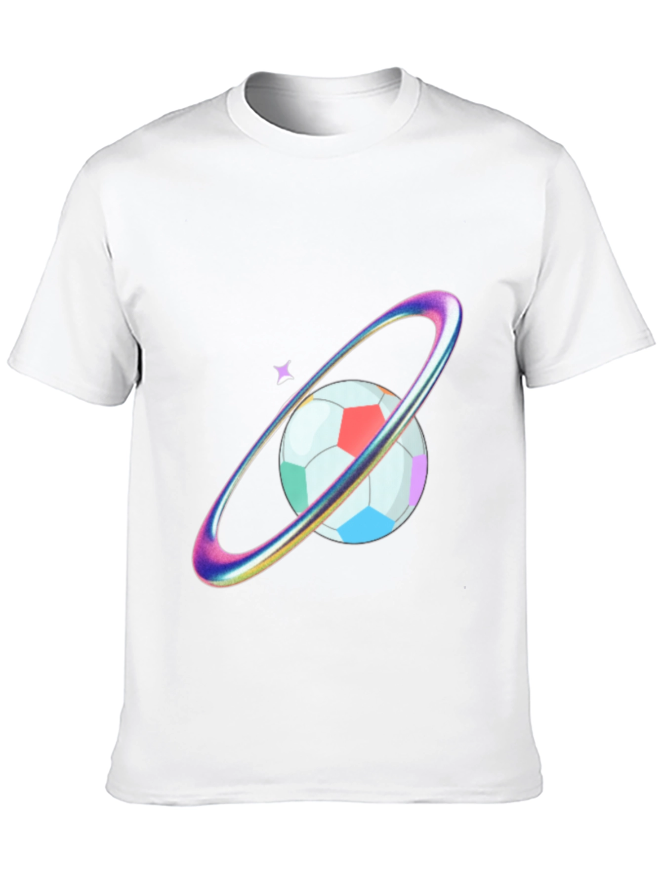 Black Colorful Planet Soccer Graphic Tee view 10