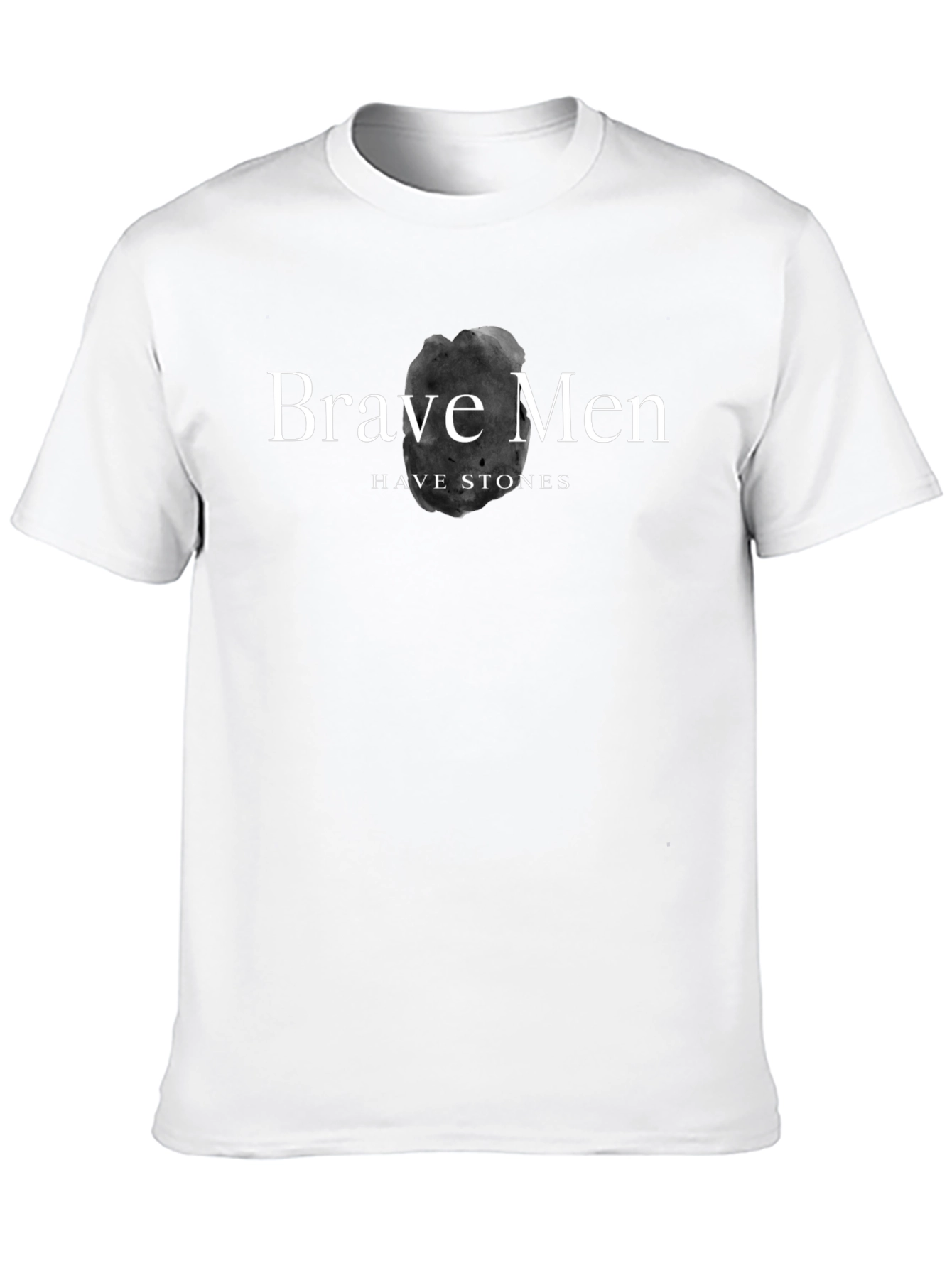 Black Brave Men Have Stones Black Graphic Tee view 10