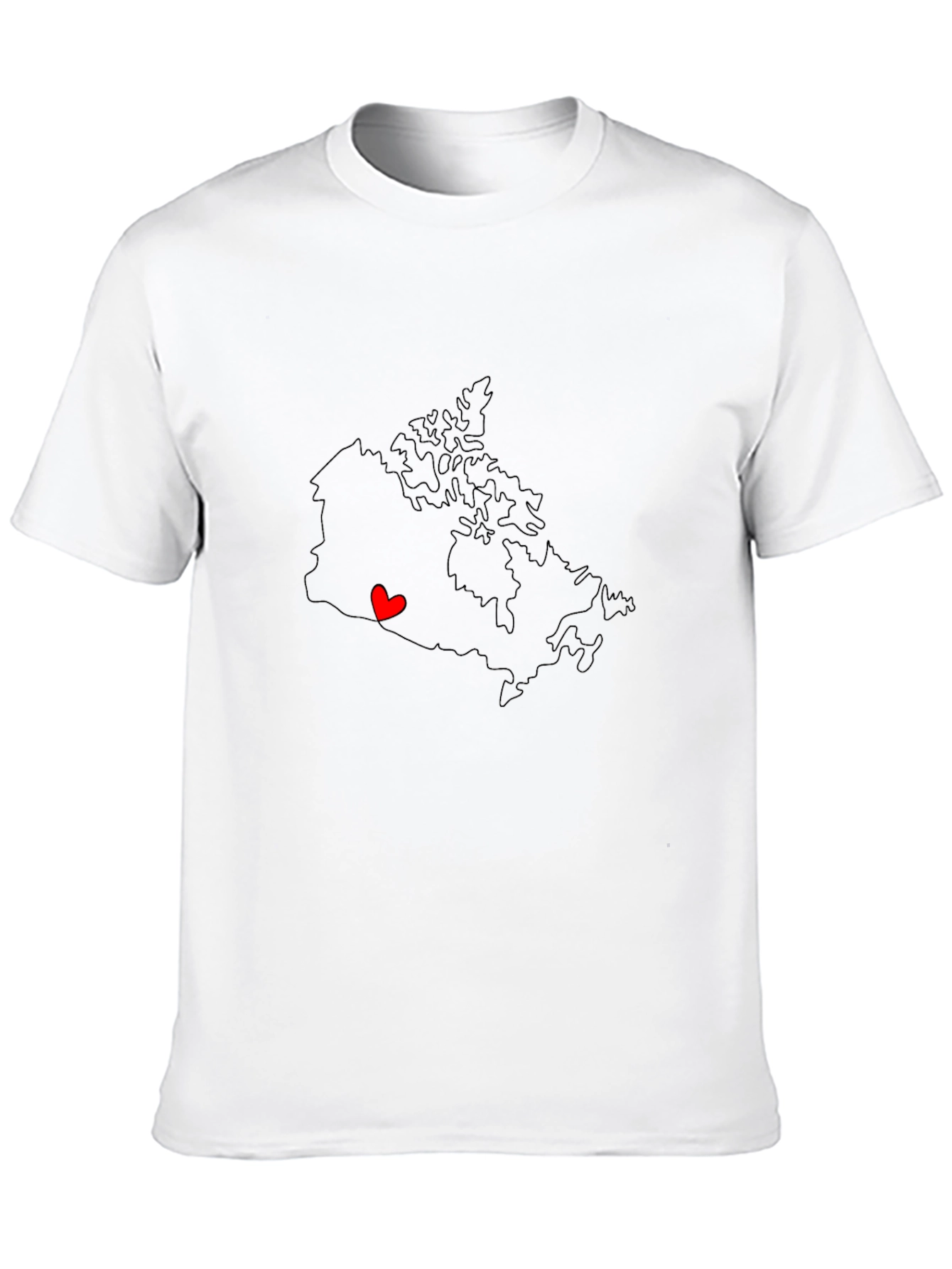 Black Canada Map Love Heart Graphic Tee - Black view 10