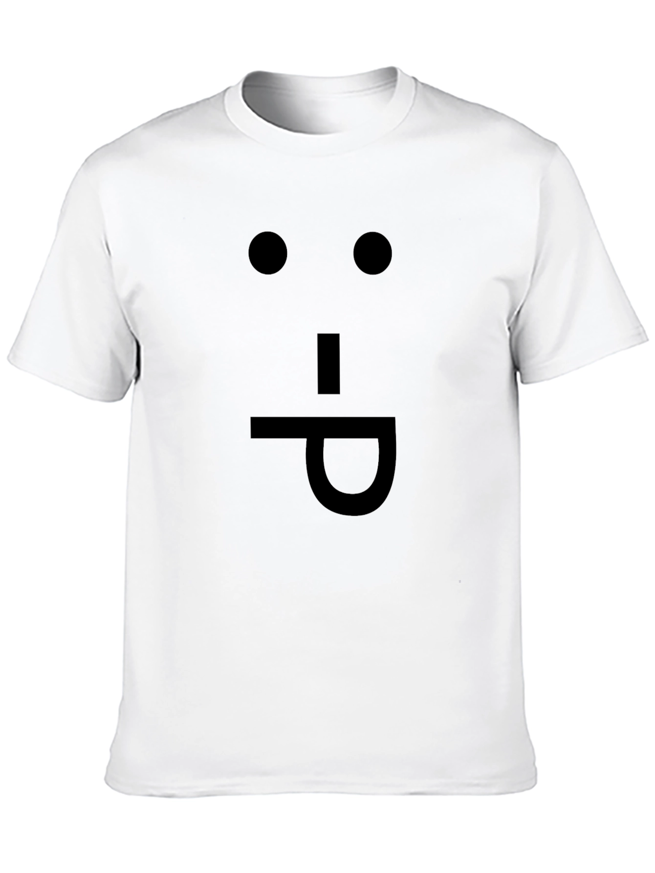 Black Funny Face Expression Black Cotton T-Shirt view 10