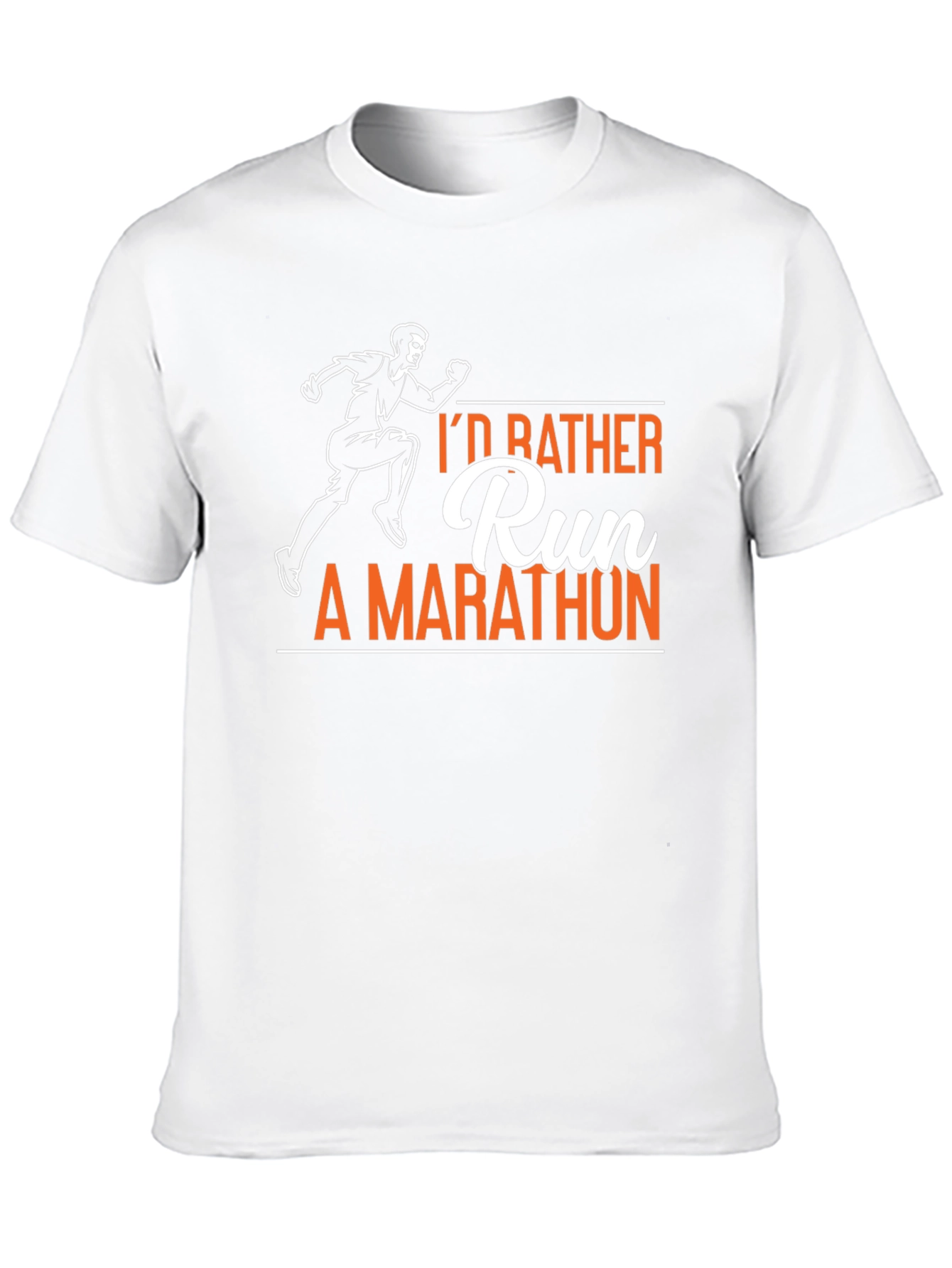 Black I'd Rather Run A Marathon T-Shirt view 10