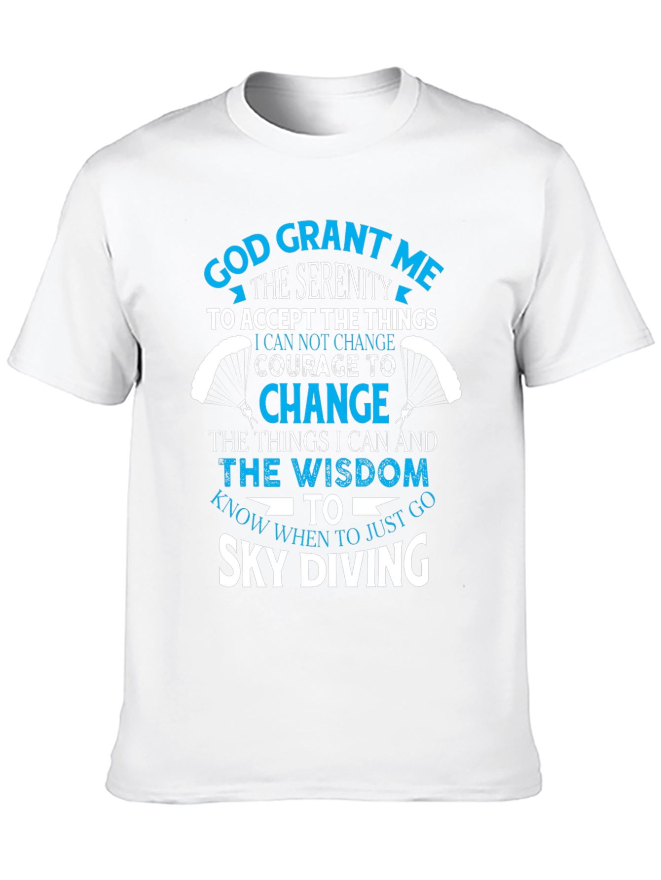 Black Sky Diving Serenity Prayer Graphic T-Shirt view 10