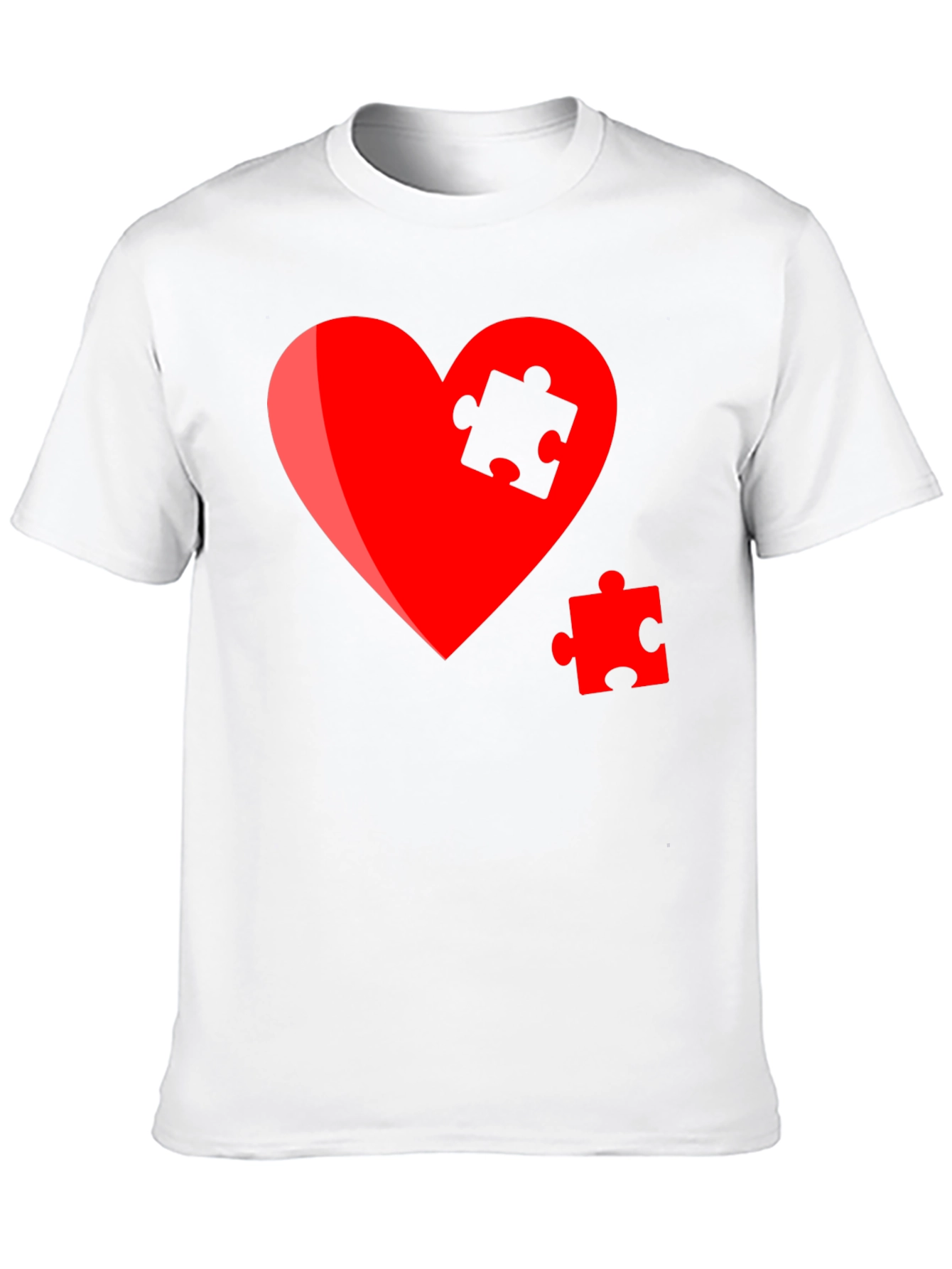 Black Heart Puzzle Piece Graphic Tee - Stylish Design view 10