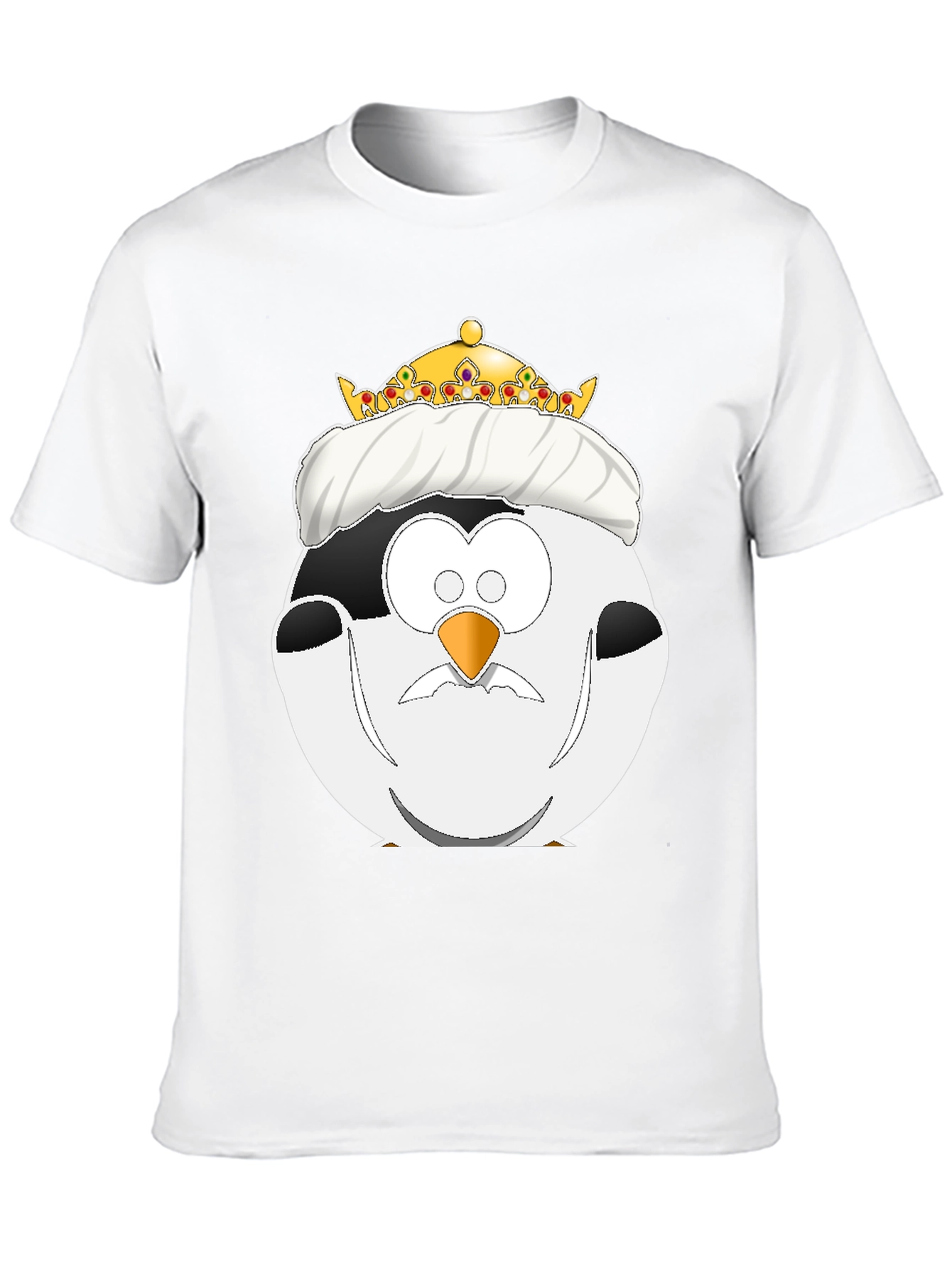 Black King Penguin Cartoon Graphic Tee view 10