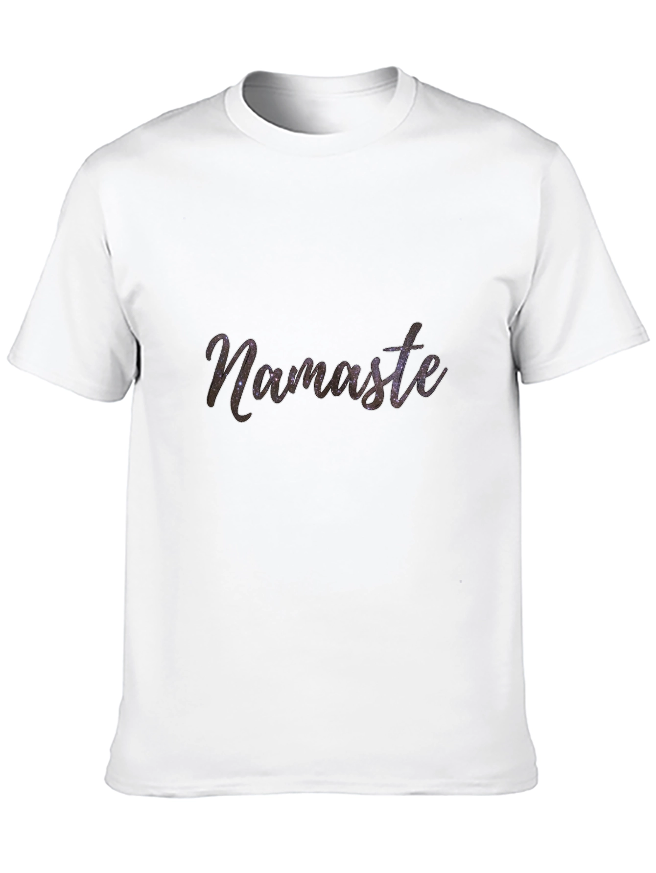 Black Namaste Galaxy Print Black T-Shirt view 10
