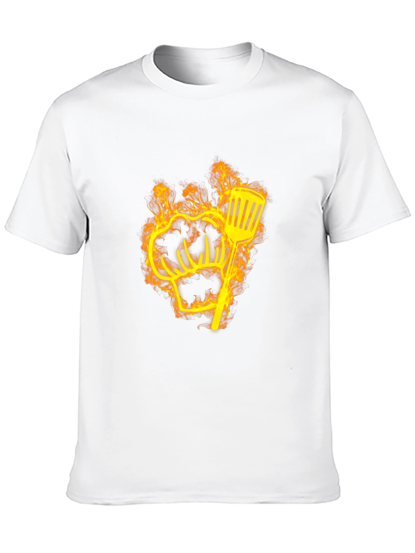 Black Flaming Chef Hat & Spatula Graphic Tee view 10