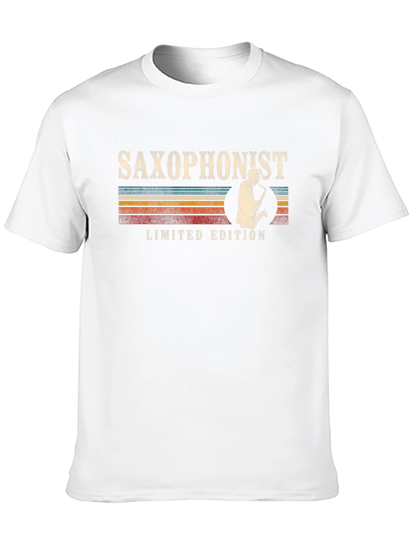 Black Vintage Saxophonist Limited Edition Black T-Shirt view 10