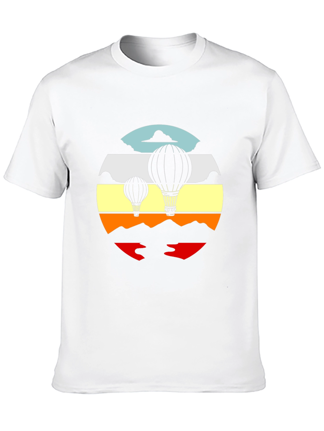Black Retro Hot Air Balloon Graphic Tee - Black view 10