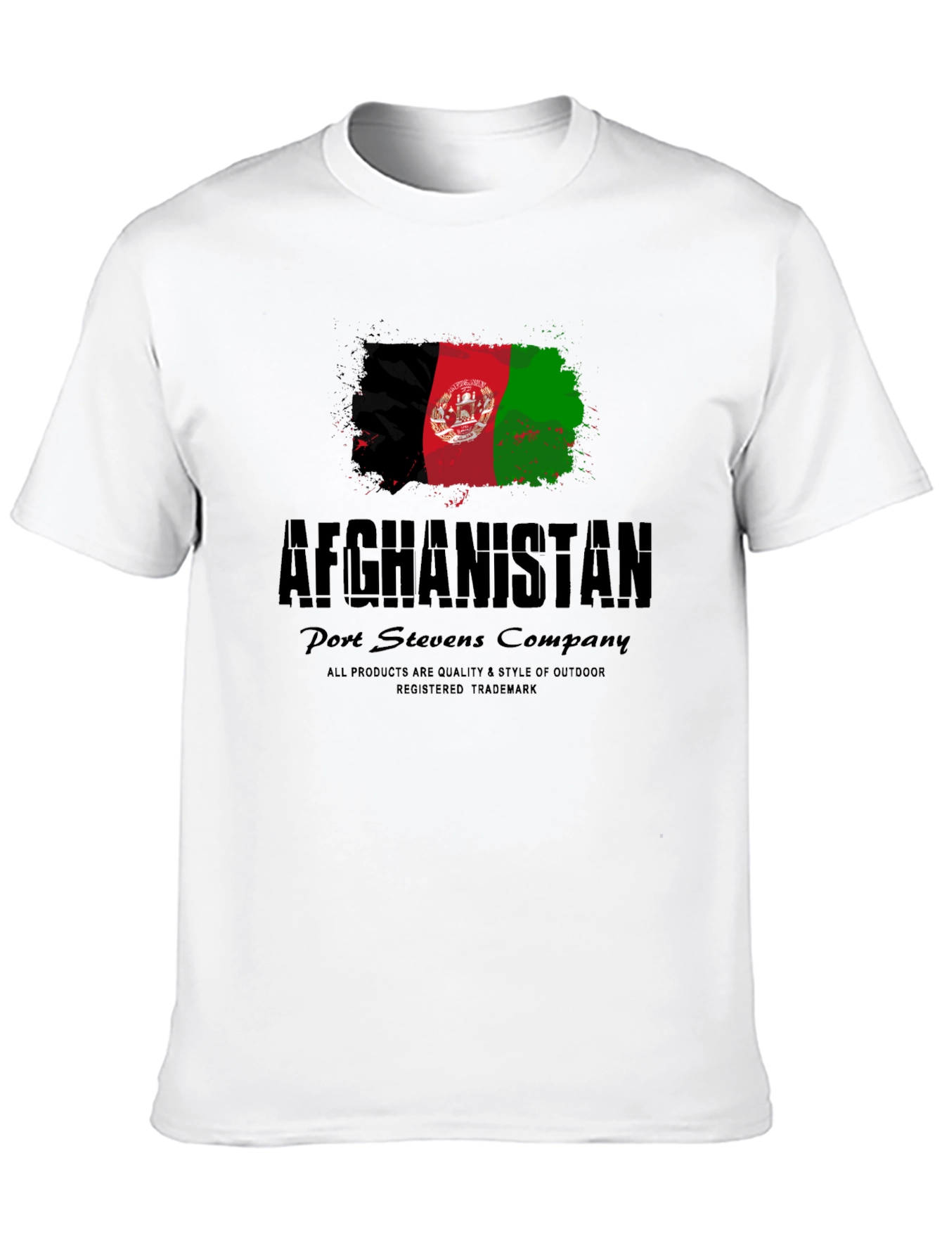 Black Afghanistan Flag T-Shirt - Port Stevens Company view 10
