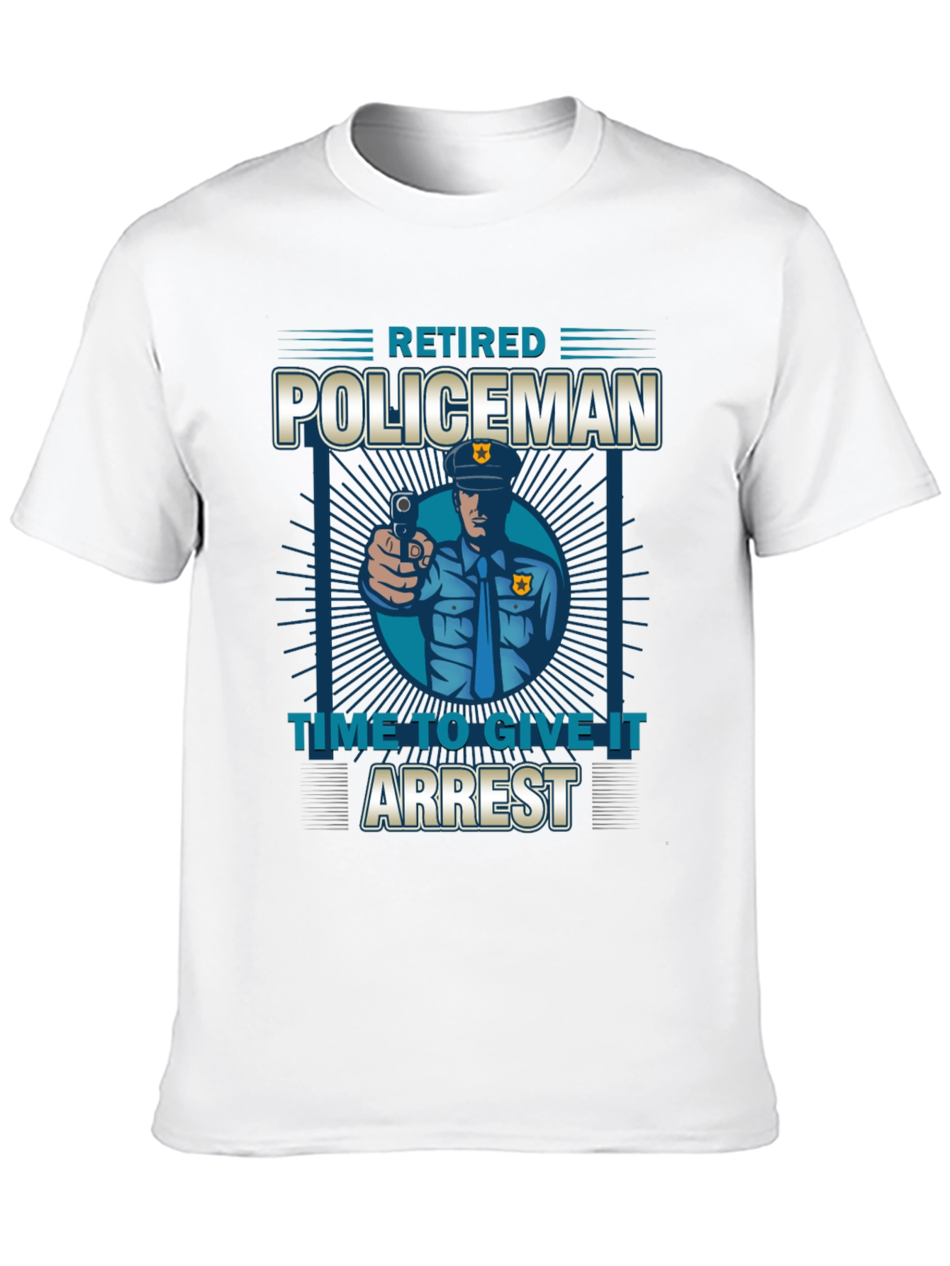 Black Retired Policeman Graphic T-Shirt - Time To Give It Arrest view 10