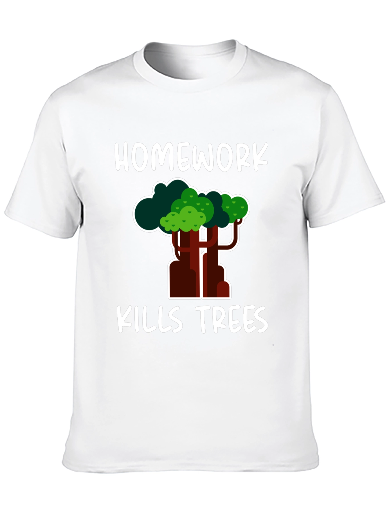 Black Homework Kills Trees Graphic Tee view 10
