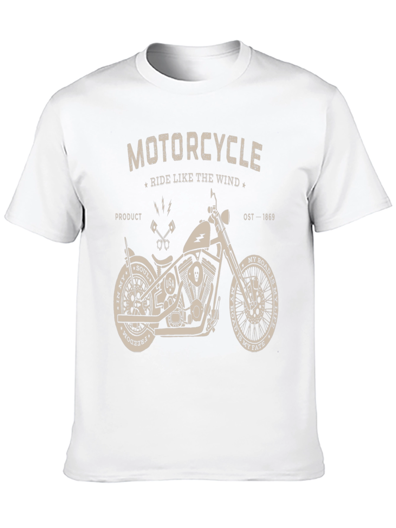 Black Motorcycle Ride Like The Wind Graphic T-Shirt view 10