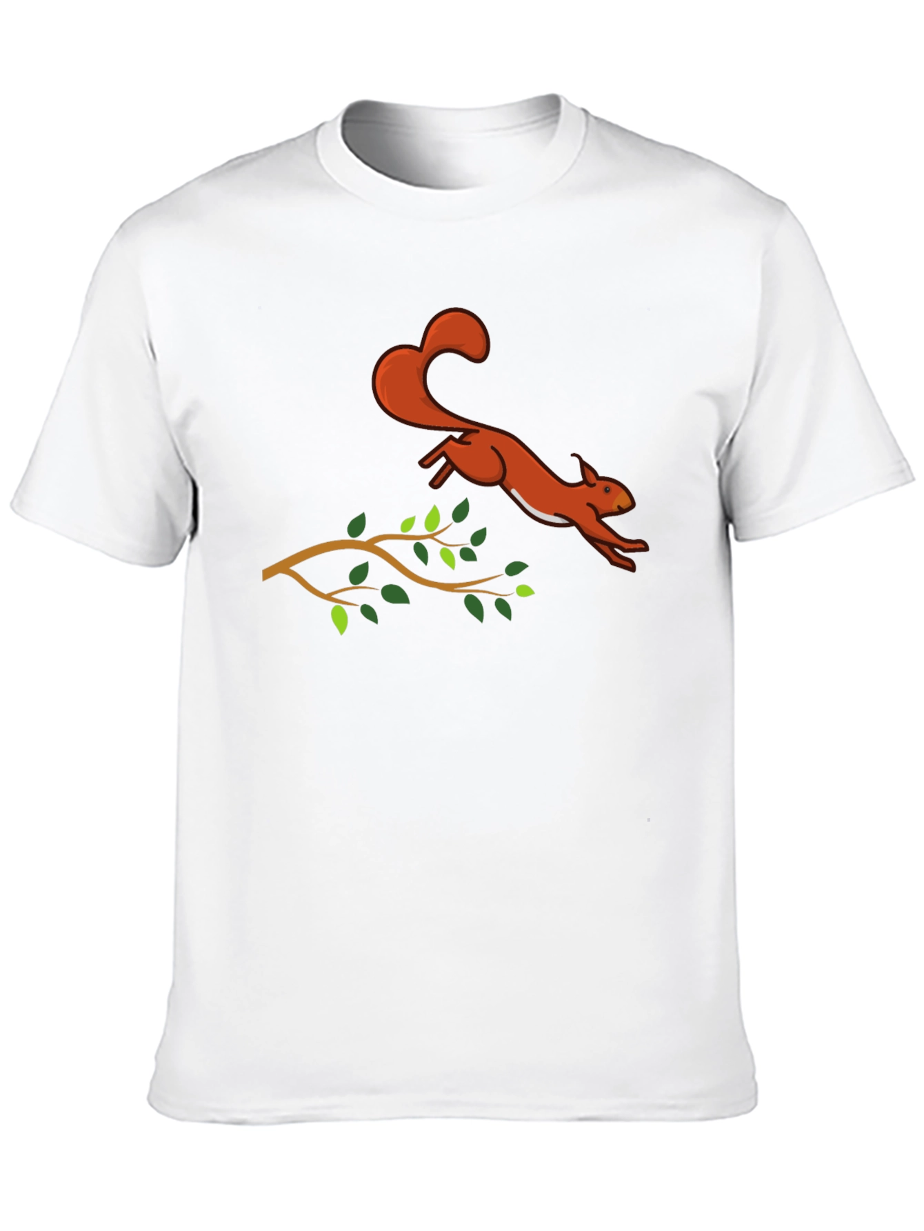 Black Squirrel Leaping T-Shirt - Black Cotton Graphic Tee view 10