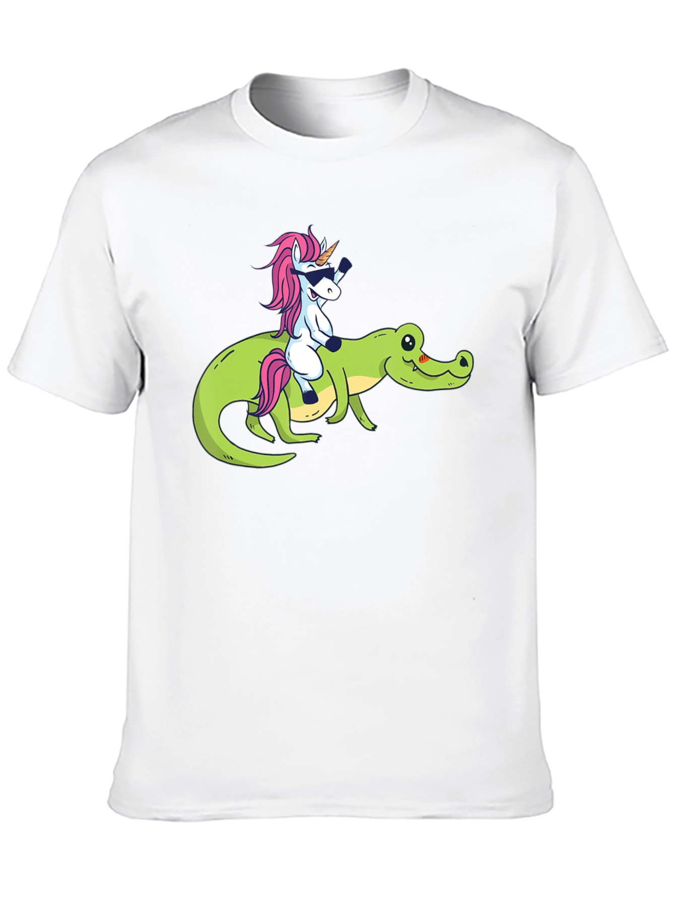 Black Unicorn Riding Alligator Graphic T-Shirt view 10