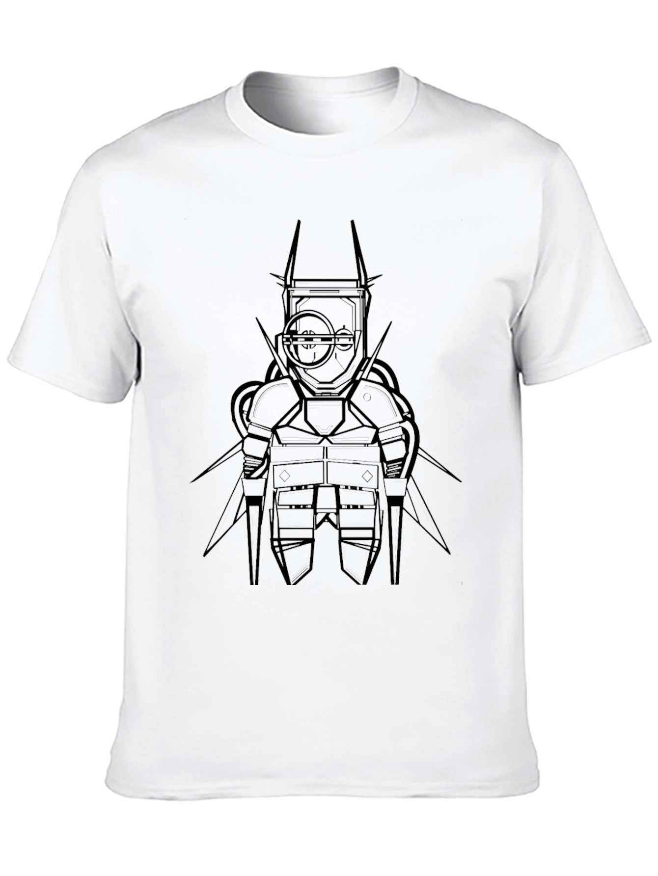 Black Abstract Robot Graphic Black T-Shirt view 10