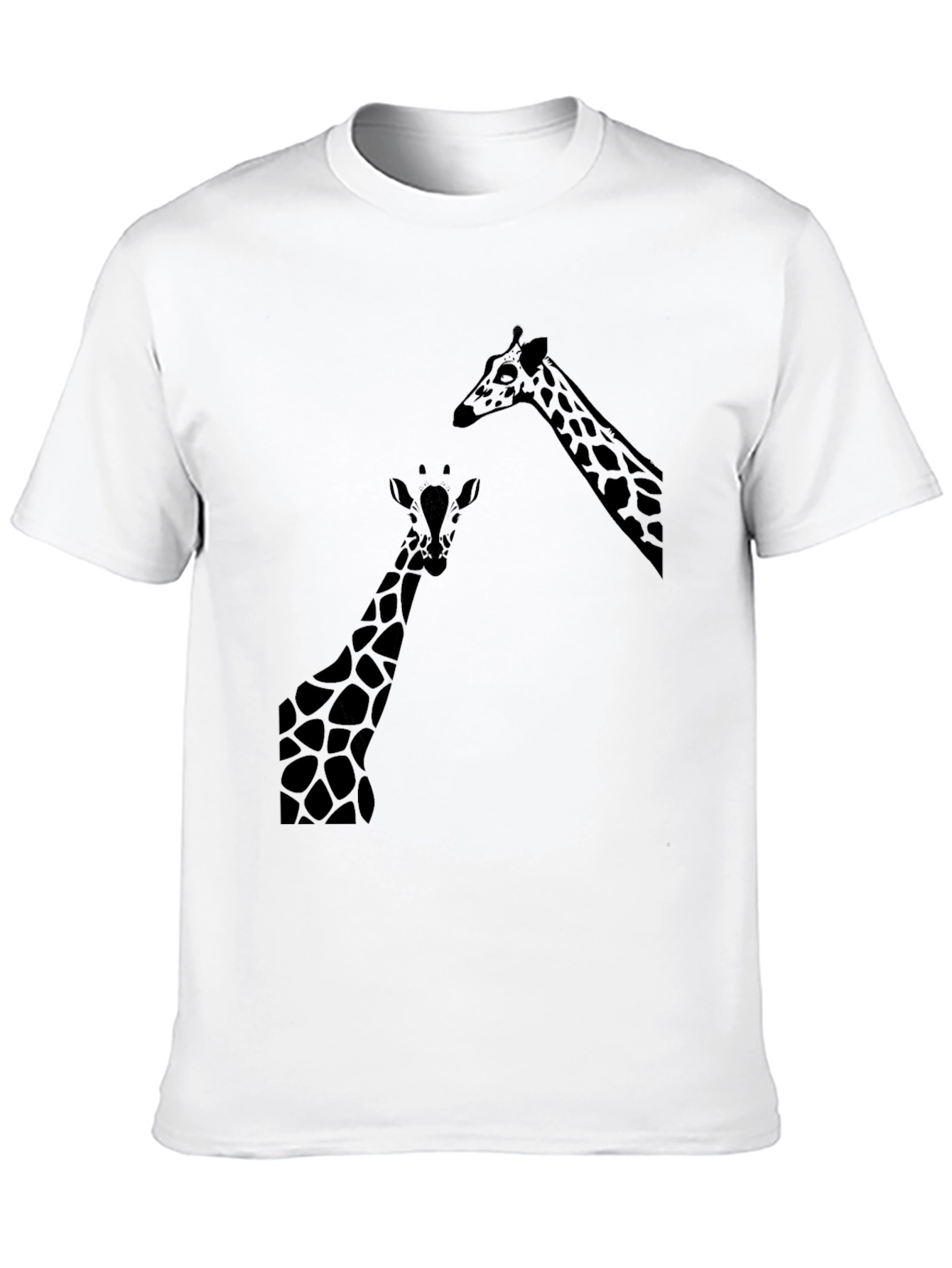 Black Giraffe Silhouette Graphic Black T-Shirt view 10