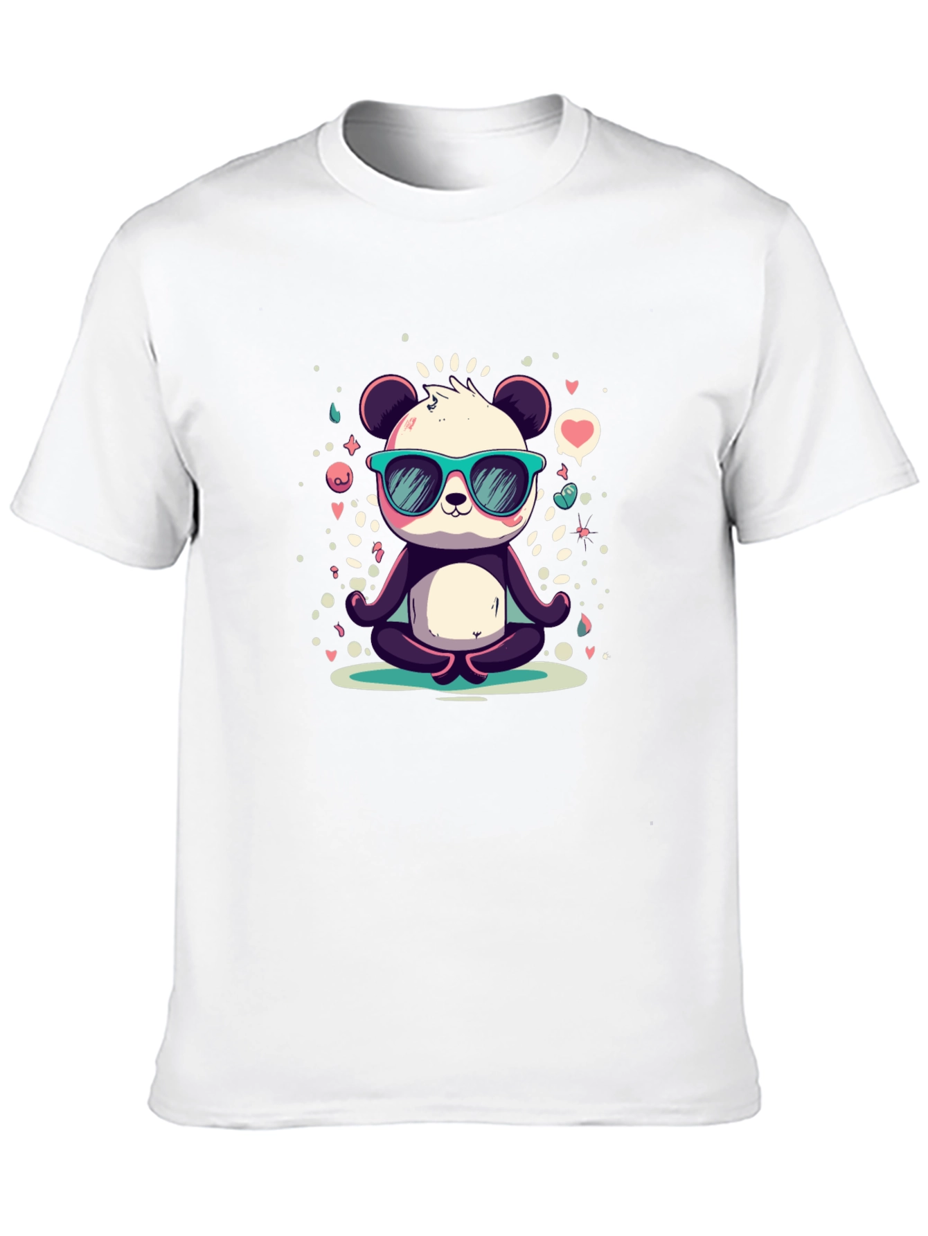 Black Cool Panda Meditating T-Shirt view 10