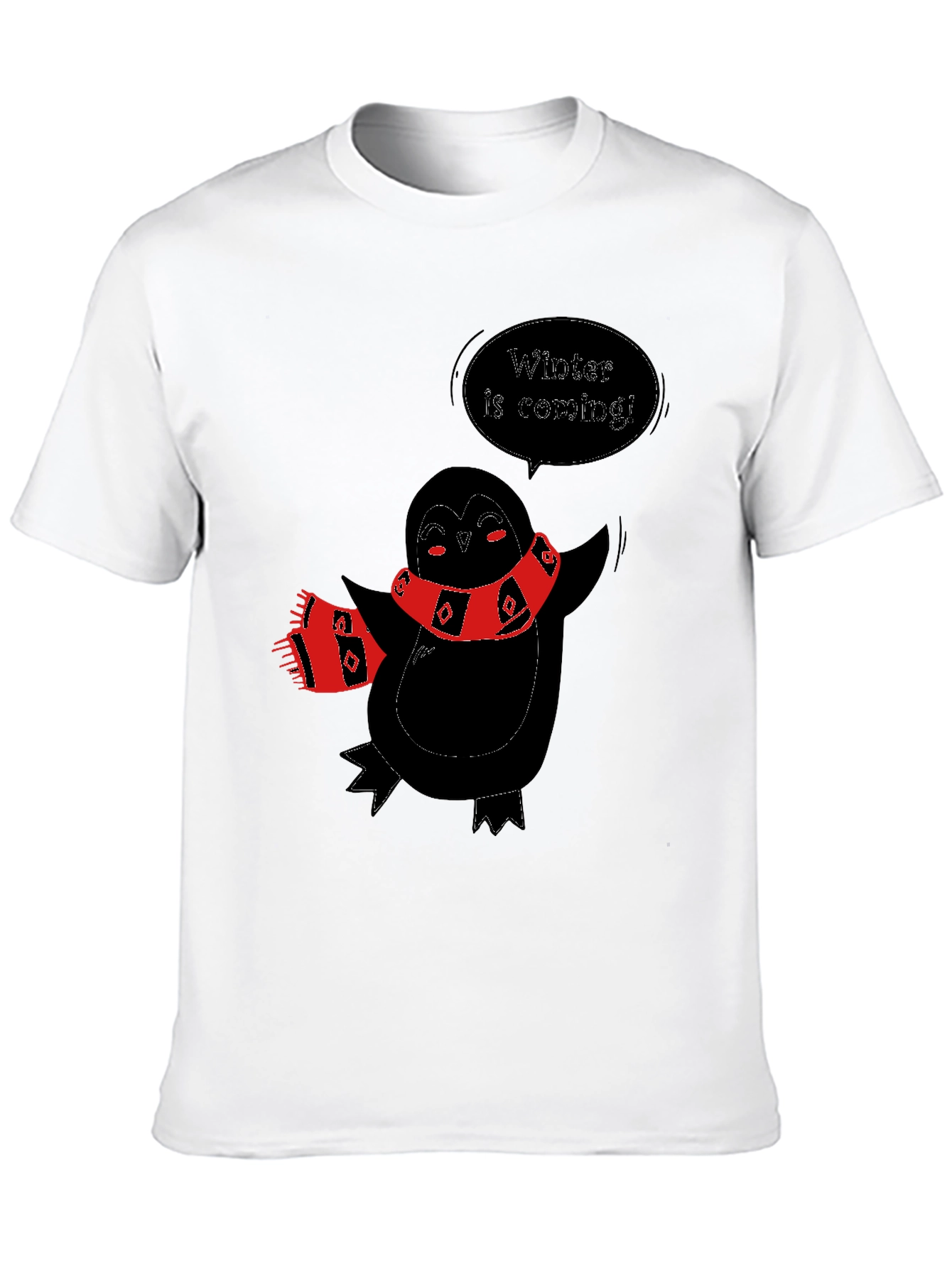 Black Winter Penguin Graphic Tee - Black view 10